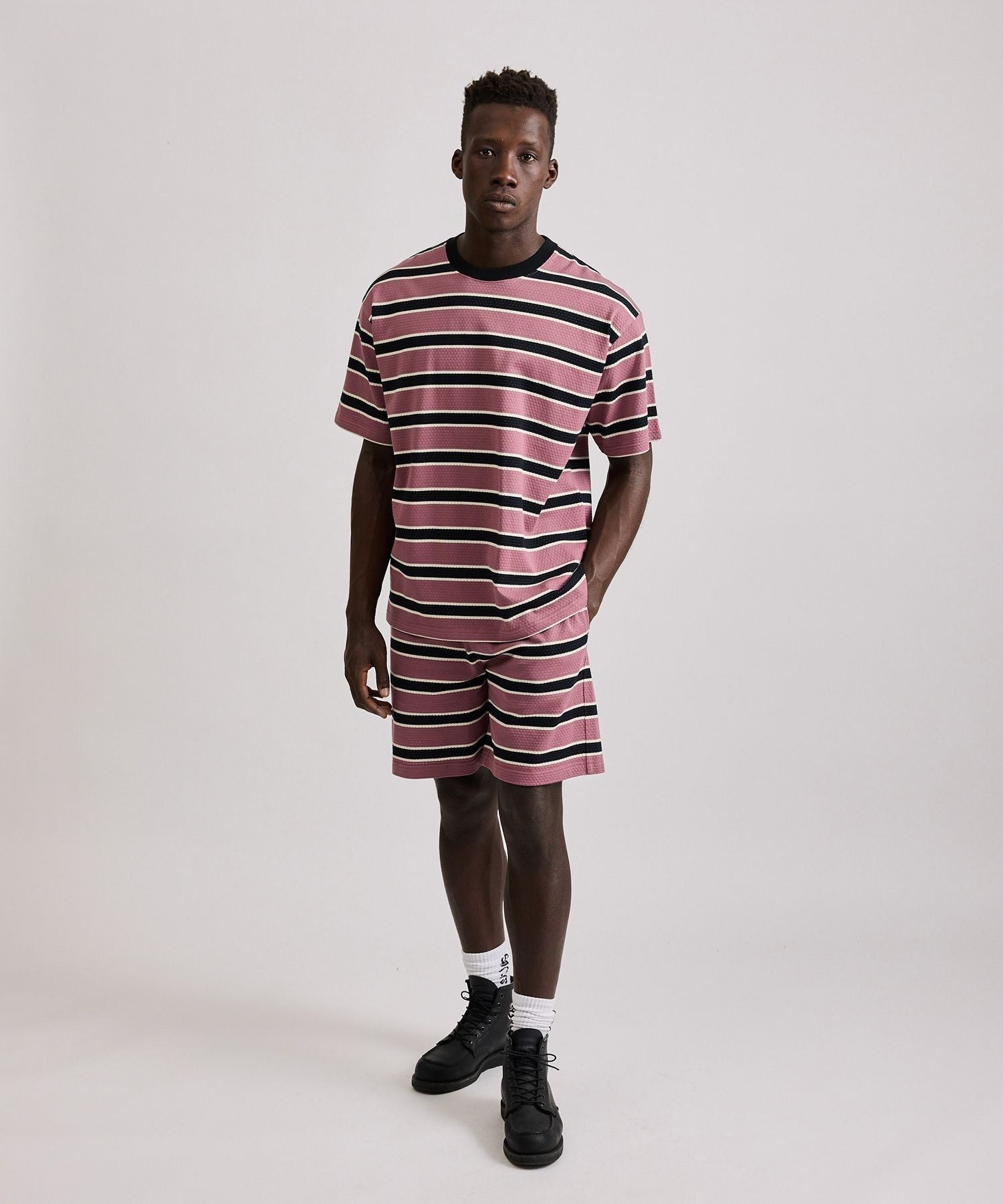 Mesh Border Stripe SS Tee