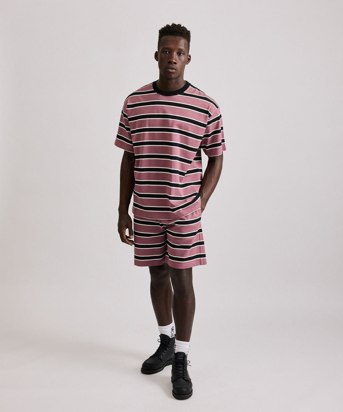 Mesh Border Stripe SS Tee