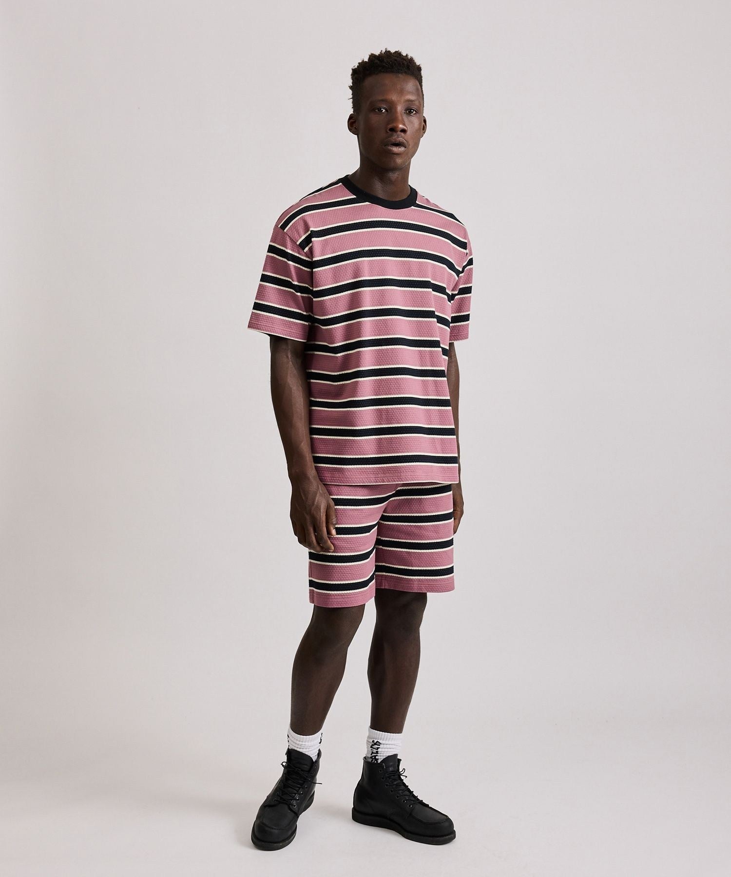 Mesh Border Stripe SS Tee