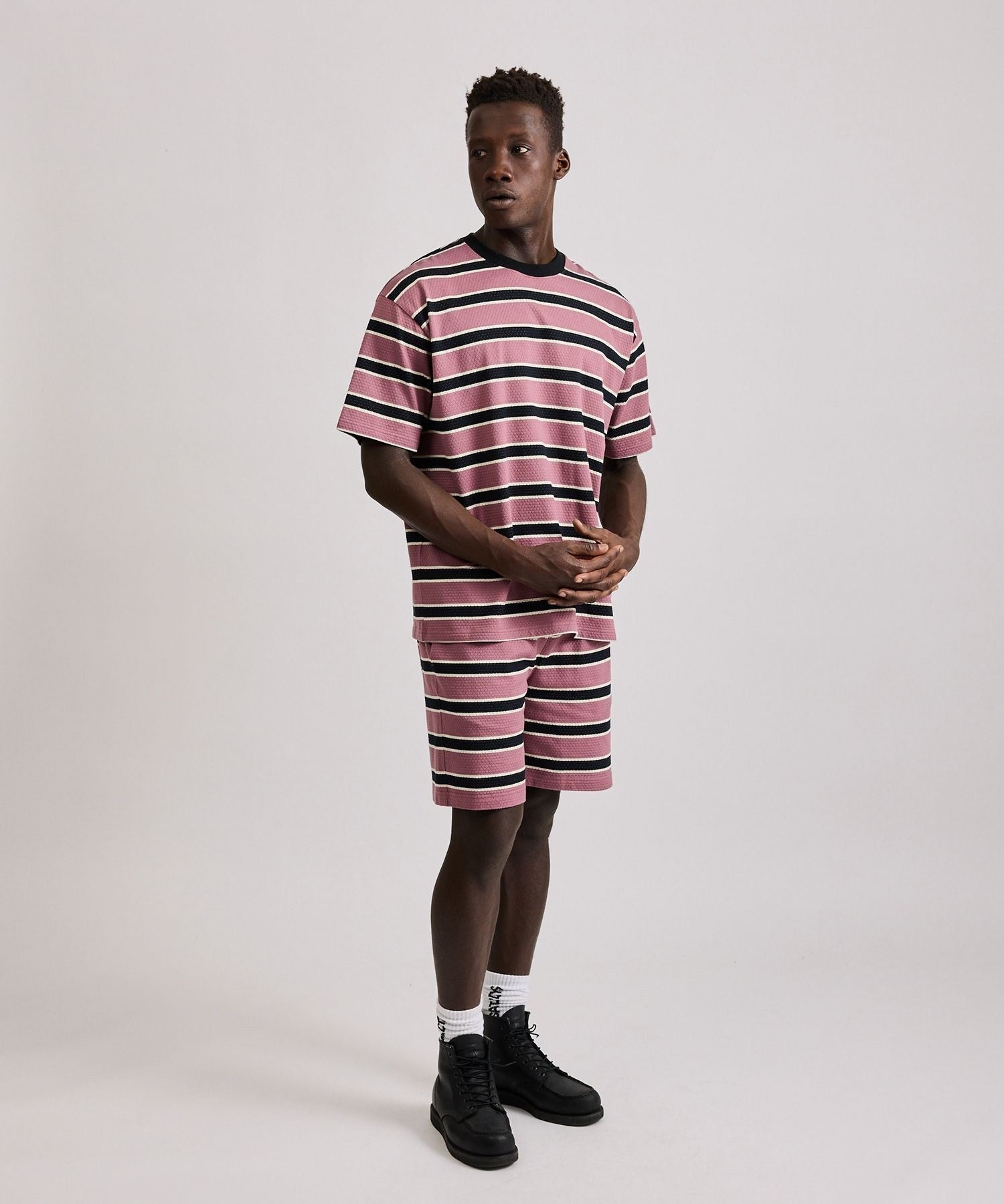 Mesh Border Stripe SS Tee