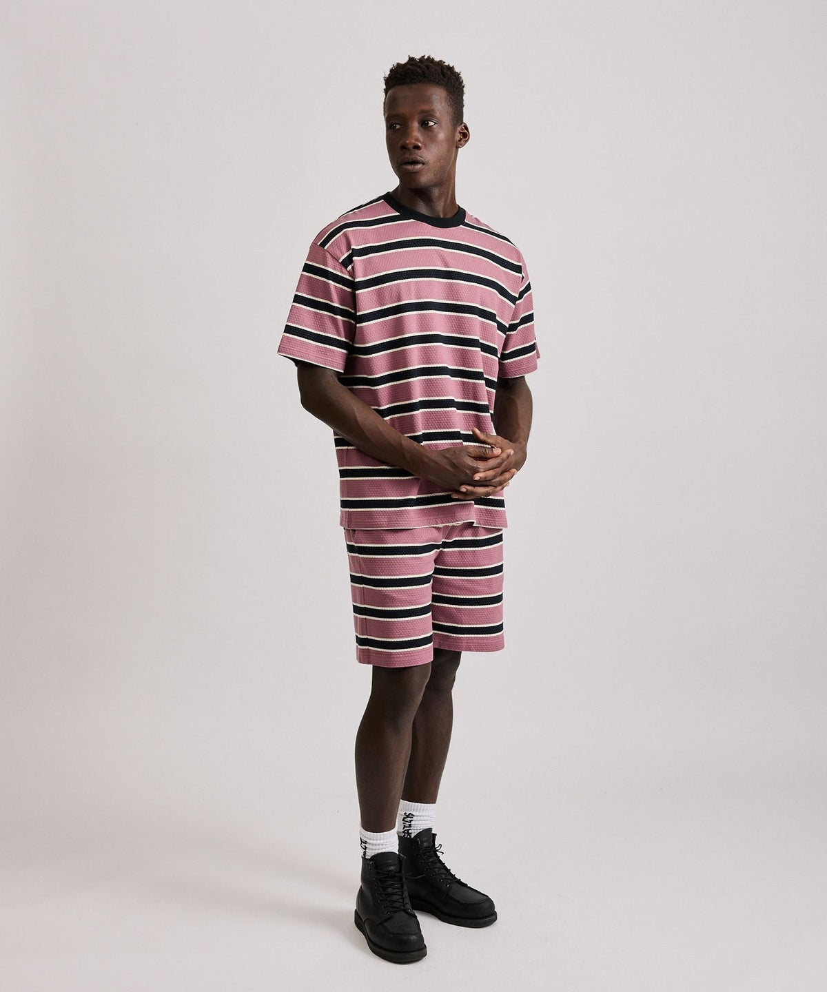 Mesh Border Stripe SS Tee