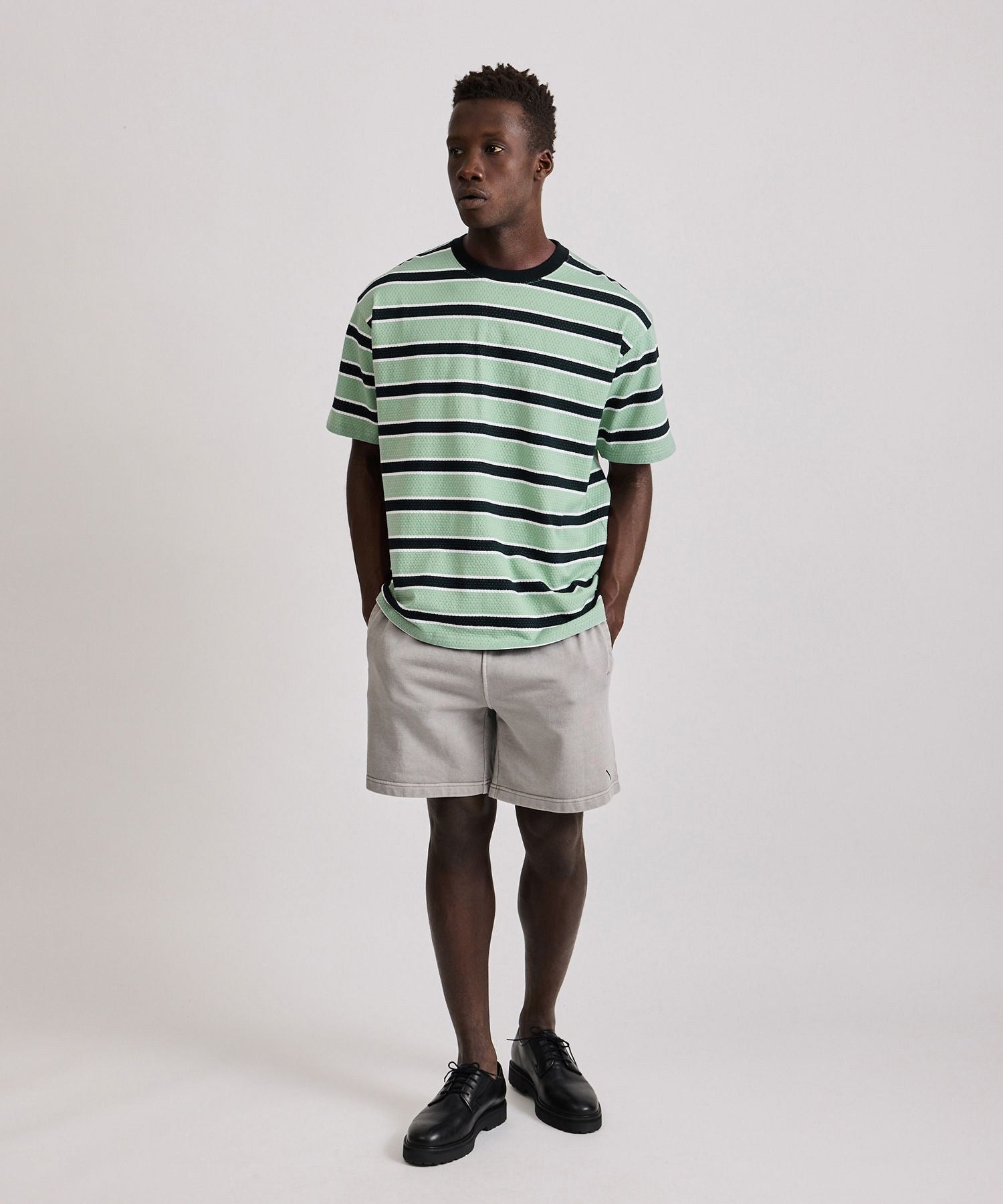 Mesh Border Stripe SS Tee