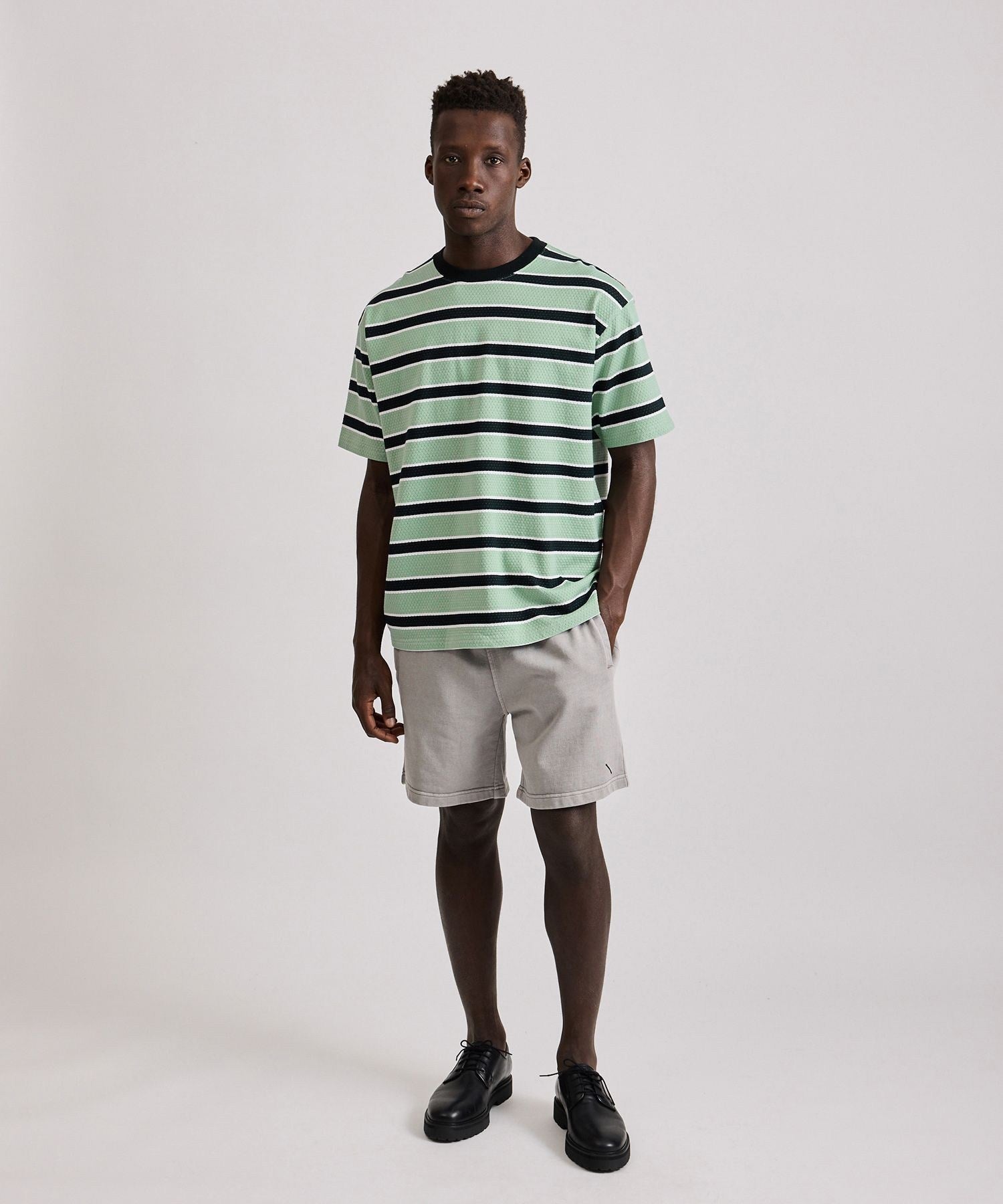 Mesh Border Stripe SS Tee