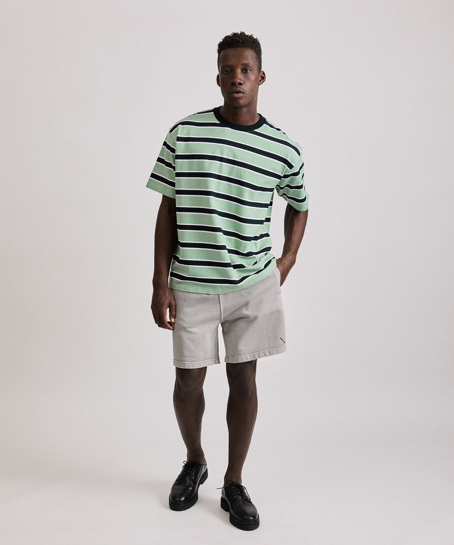 Mesh Border Stripe SS Tee