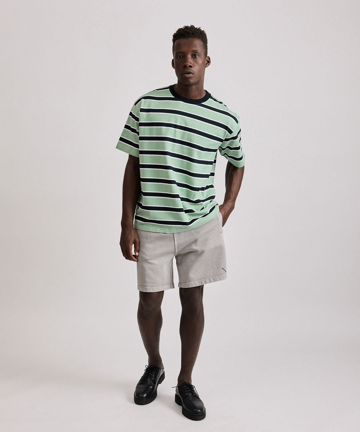Mesh Border Stripe SS Tee