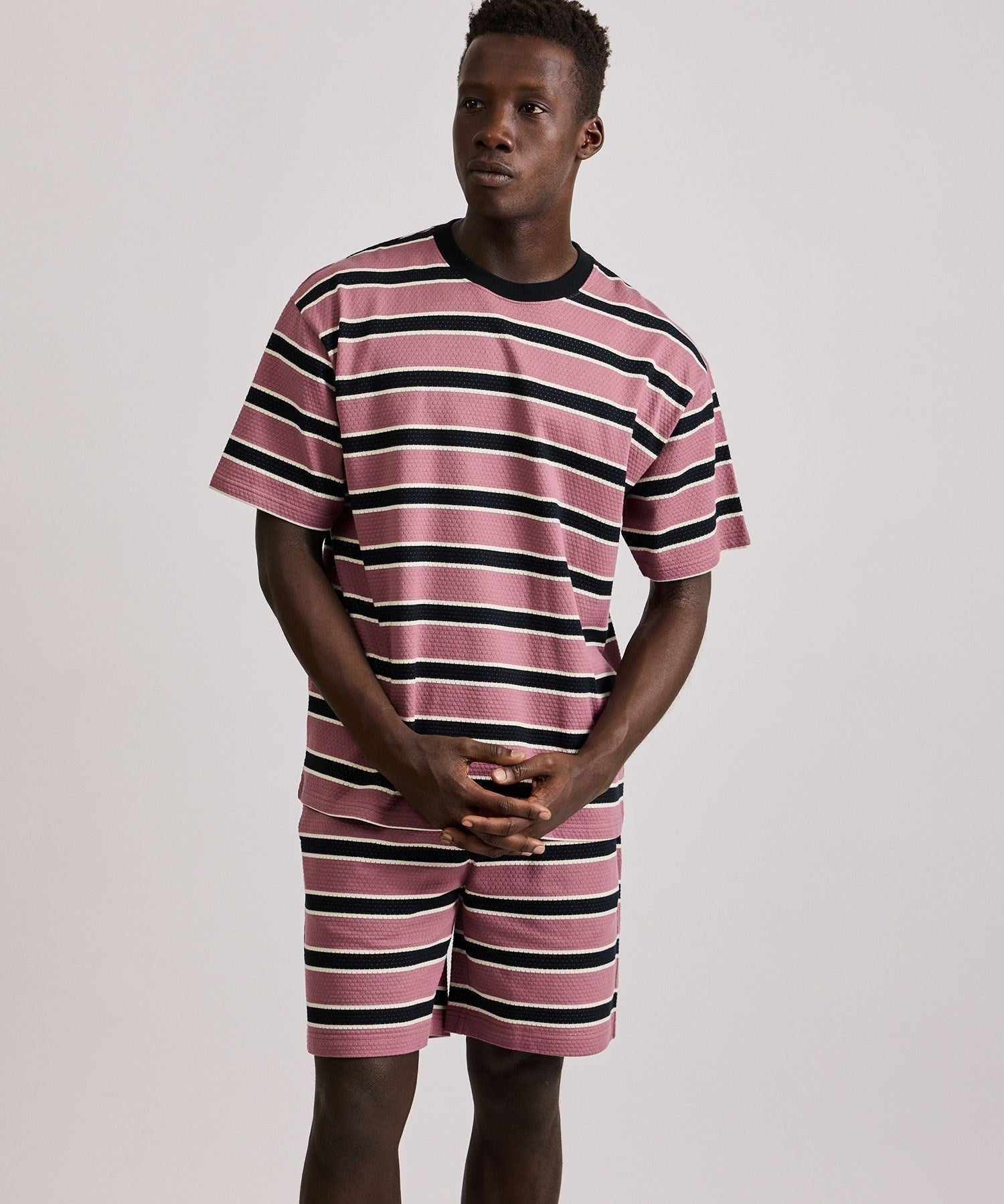 Mesh Border Stripe SS Tee