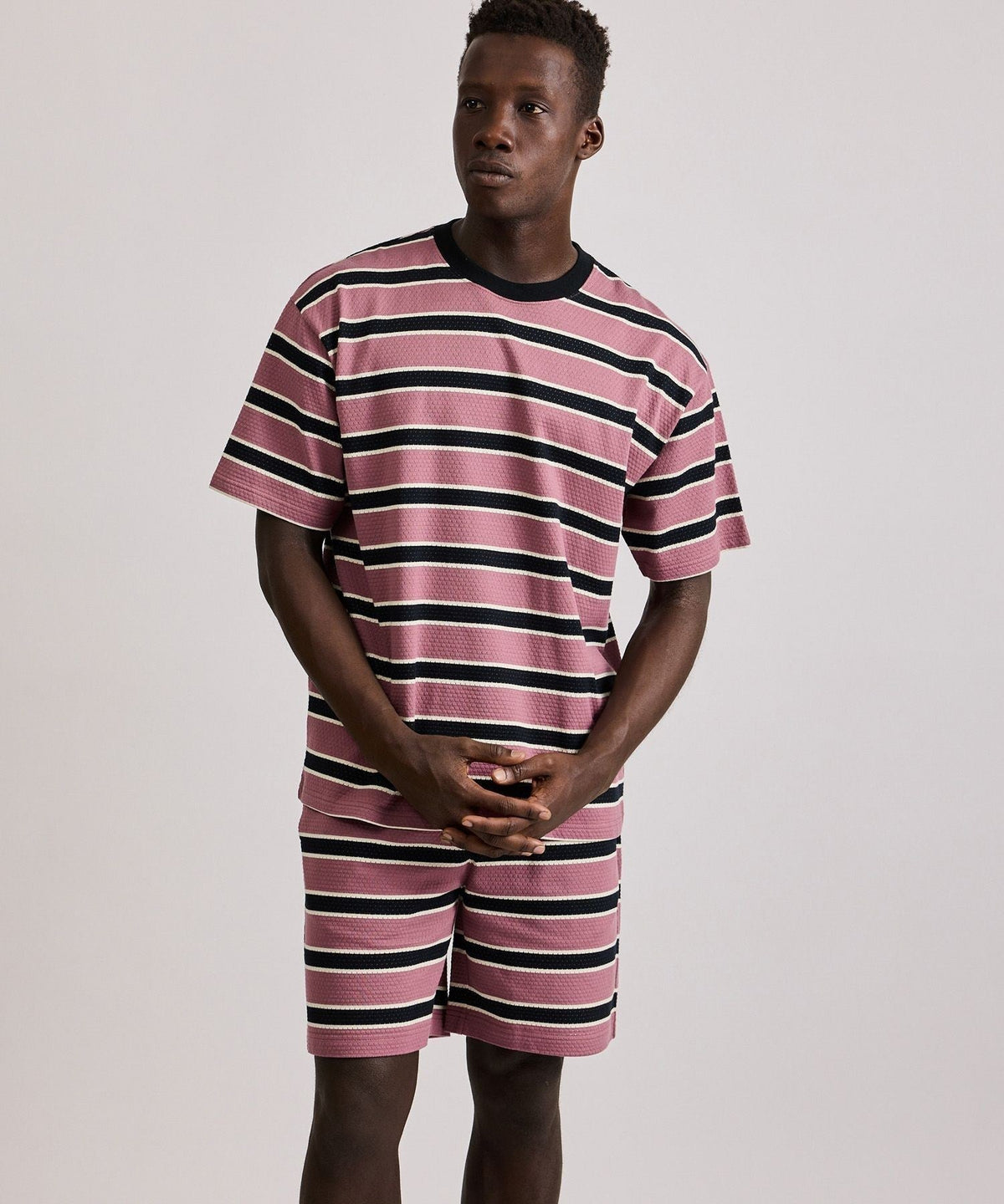 Mesh Border Stripe SS Tee