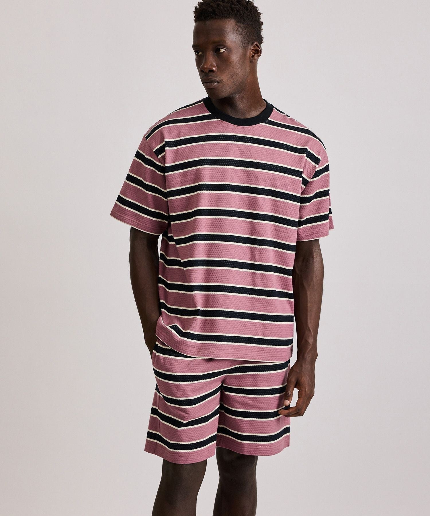 Mesh Border Stripe SS Tee