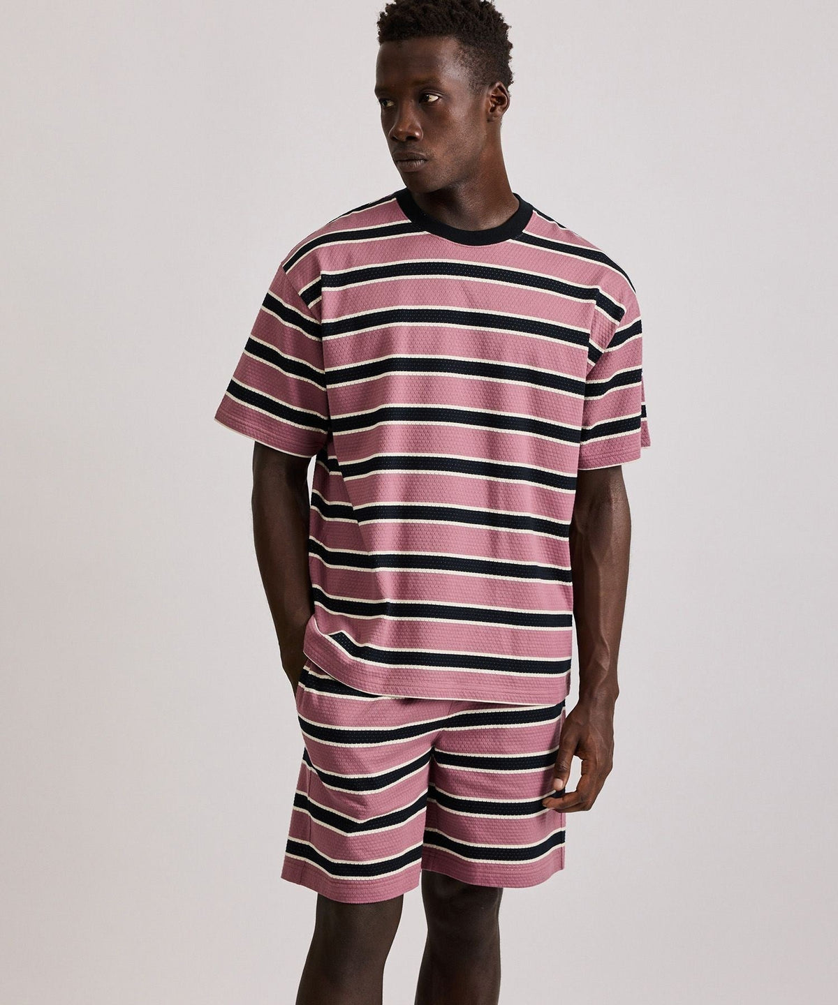 Mesh Border Stripe SS Tee