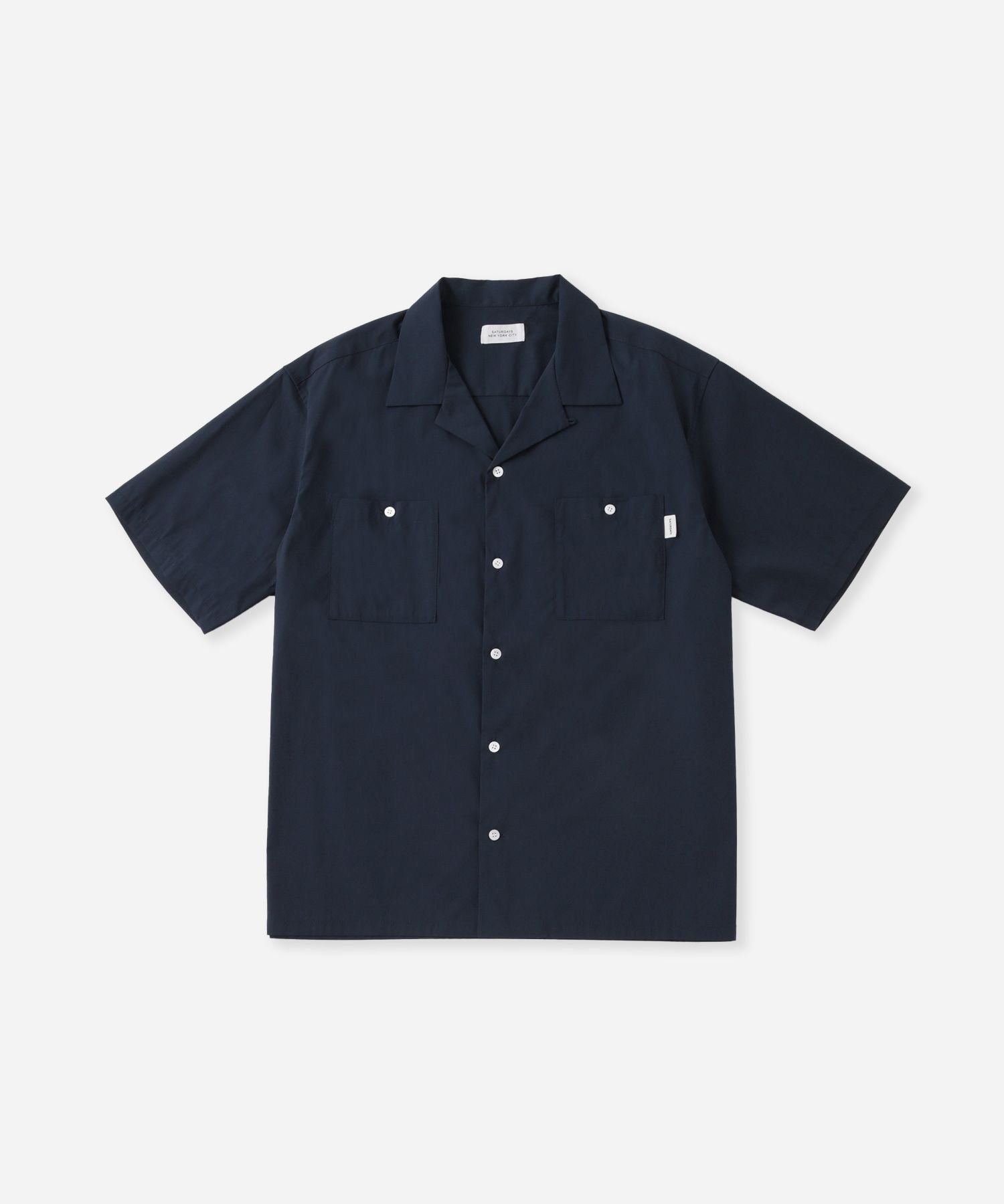 Canty Nylon Blend Open Collar SS Shirt