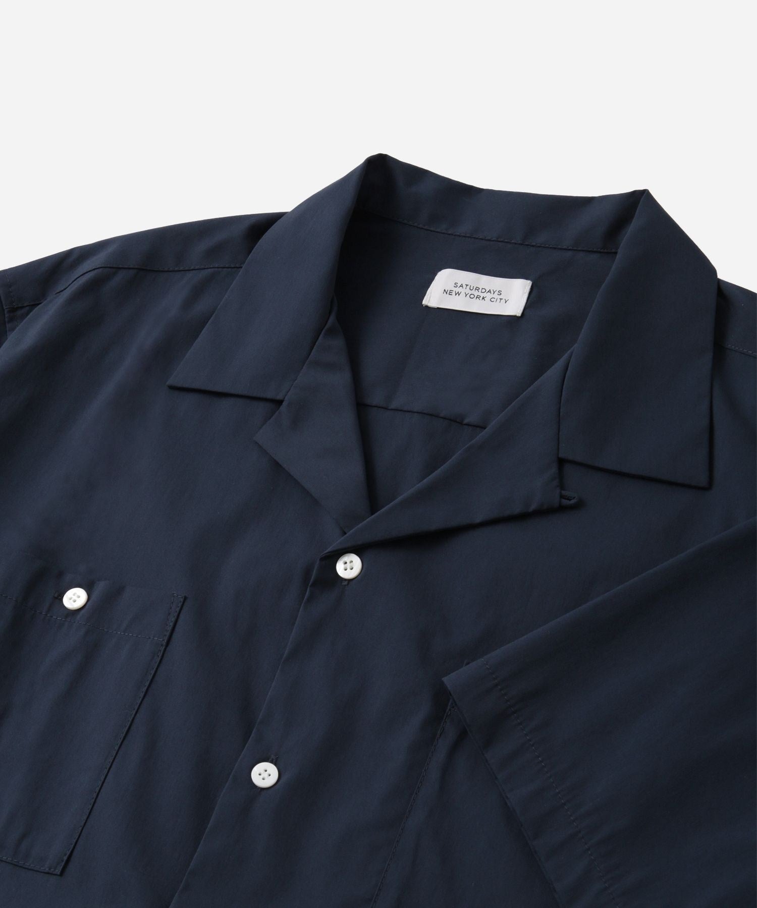 Canty Nylon Blend Open Collar SS Shirt