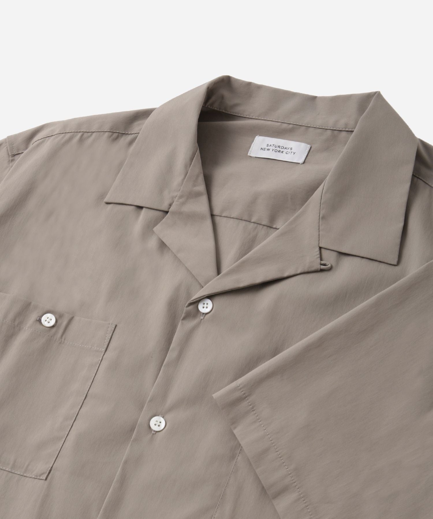 Canty Nylon Blend Open Collar SS Shirt