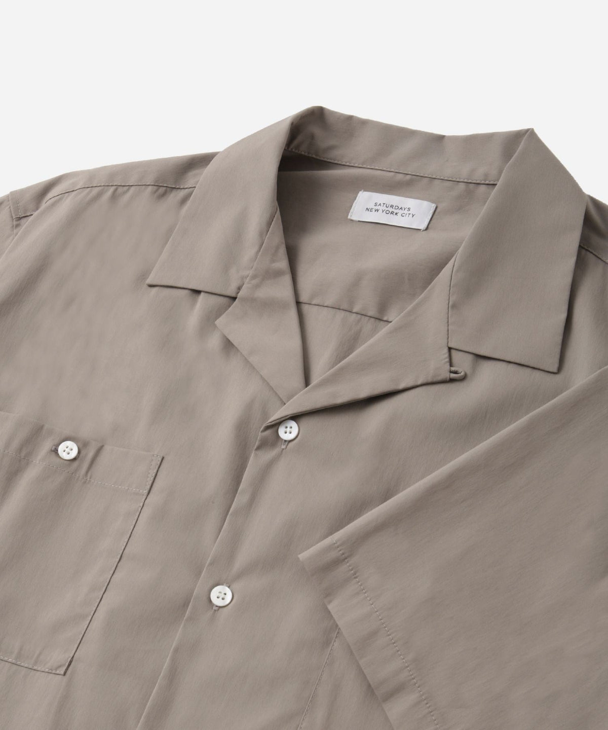 Canty Nylon Blend Open Collar SS Shirt