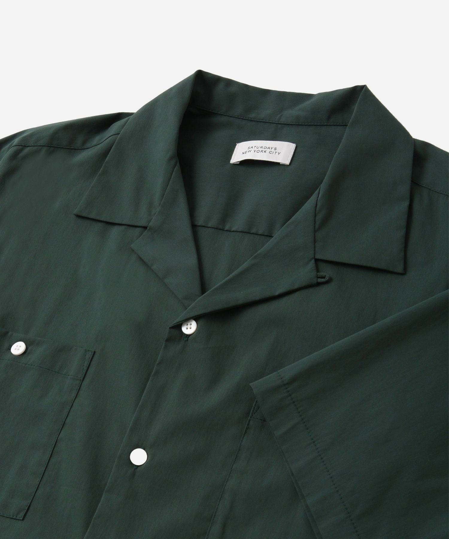 Canty Nylon Blend Open Collar SS Shirt