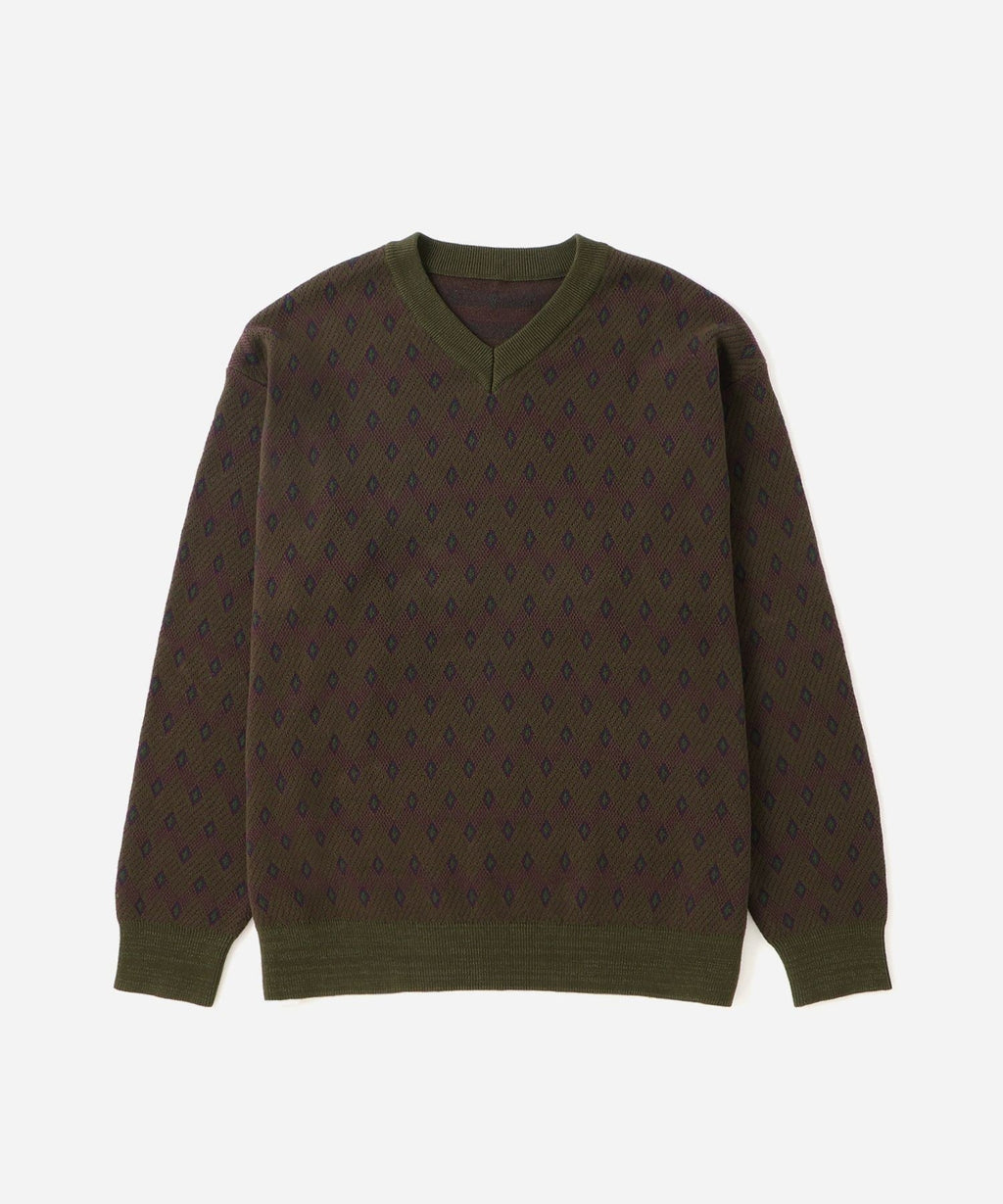 Charles Jacquard Vneck Sweater