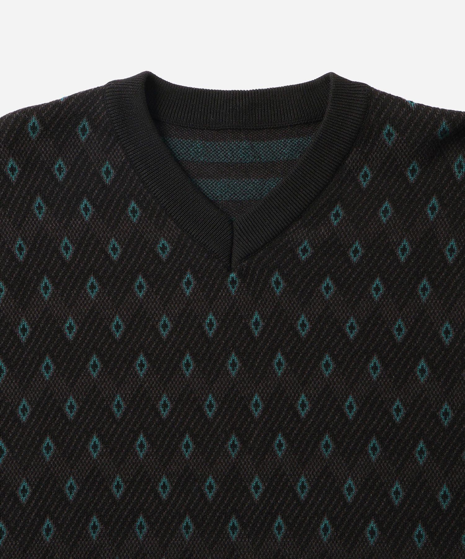 Charles Jacquard Vneck Sweater