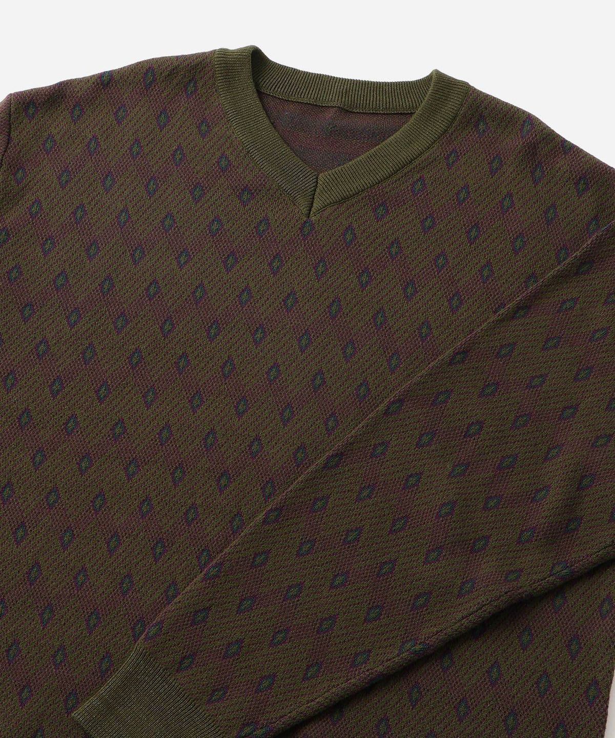 Charles Jacquard Vneck Sweater