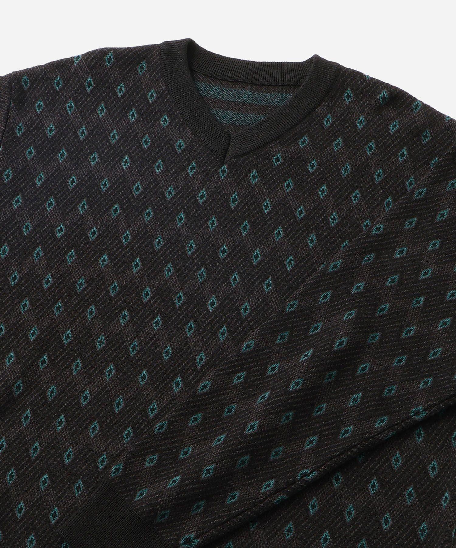 Charles Jacquard Vneck Sweater