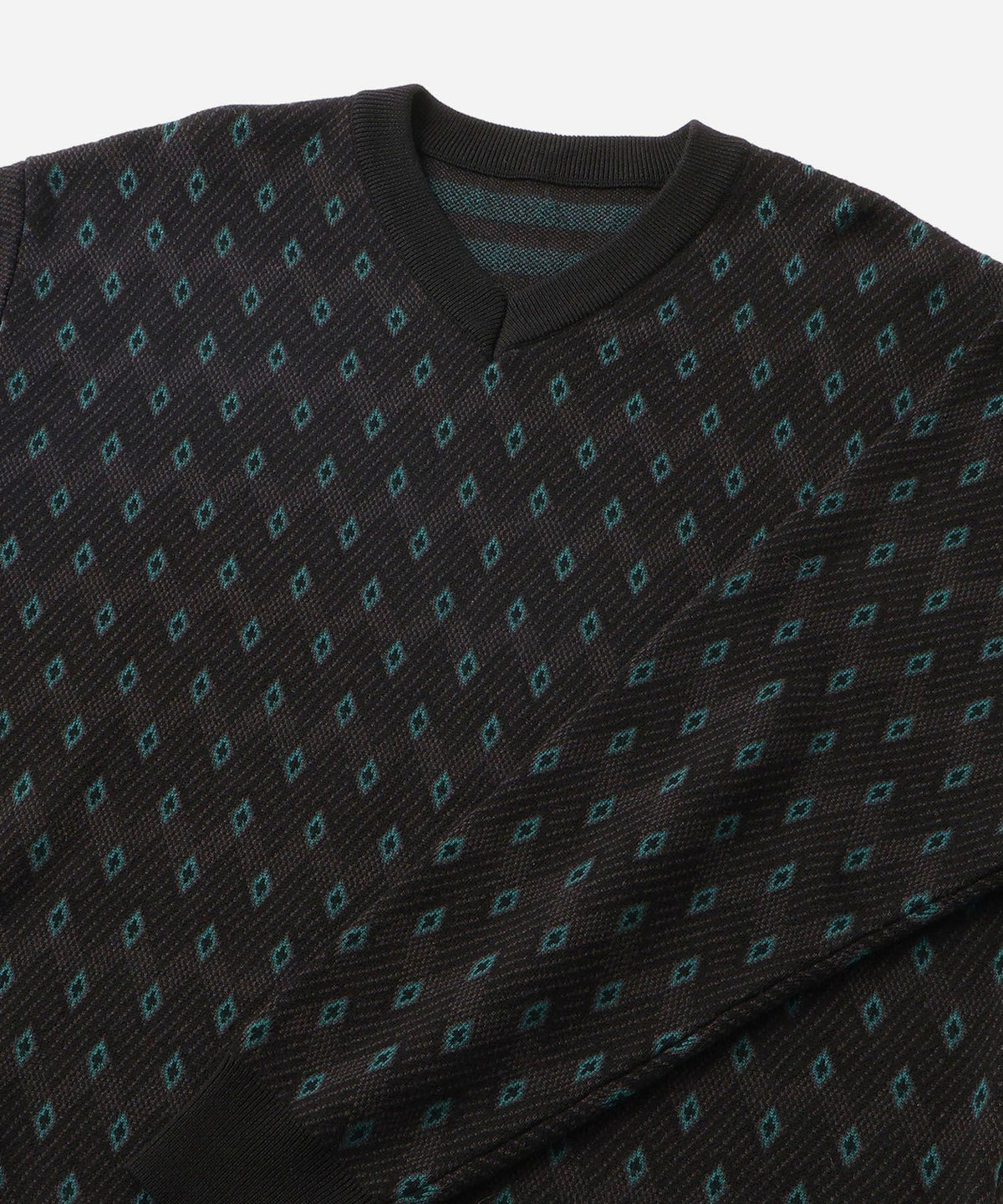 Charles Jacquard Vneck Sweater