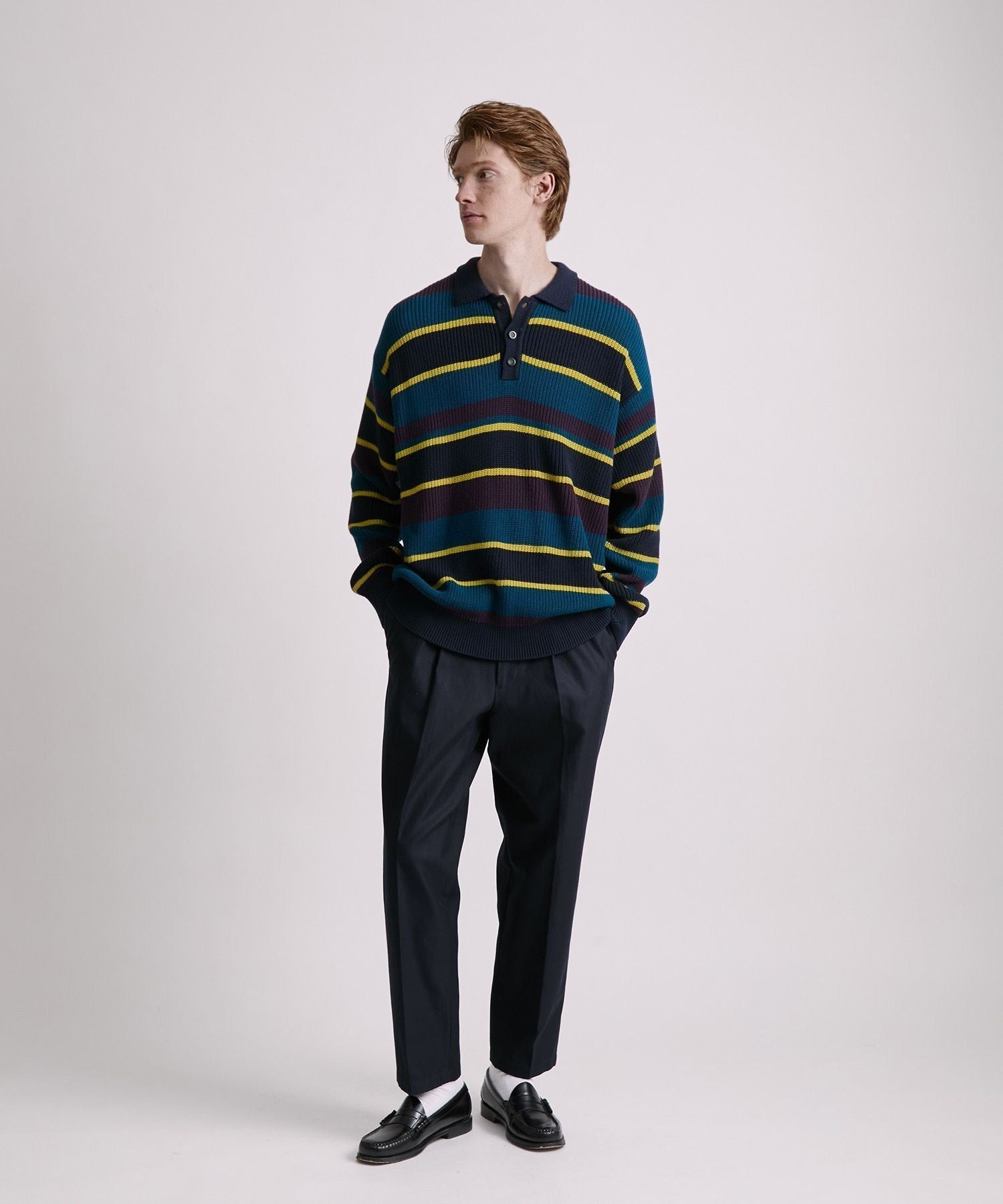 Beauchamp Multi Stripe Polo Sweater