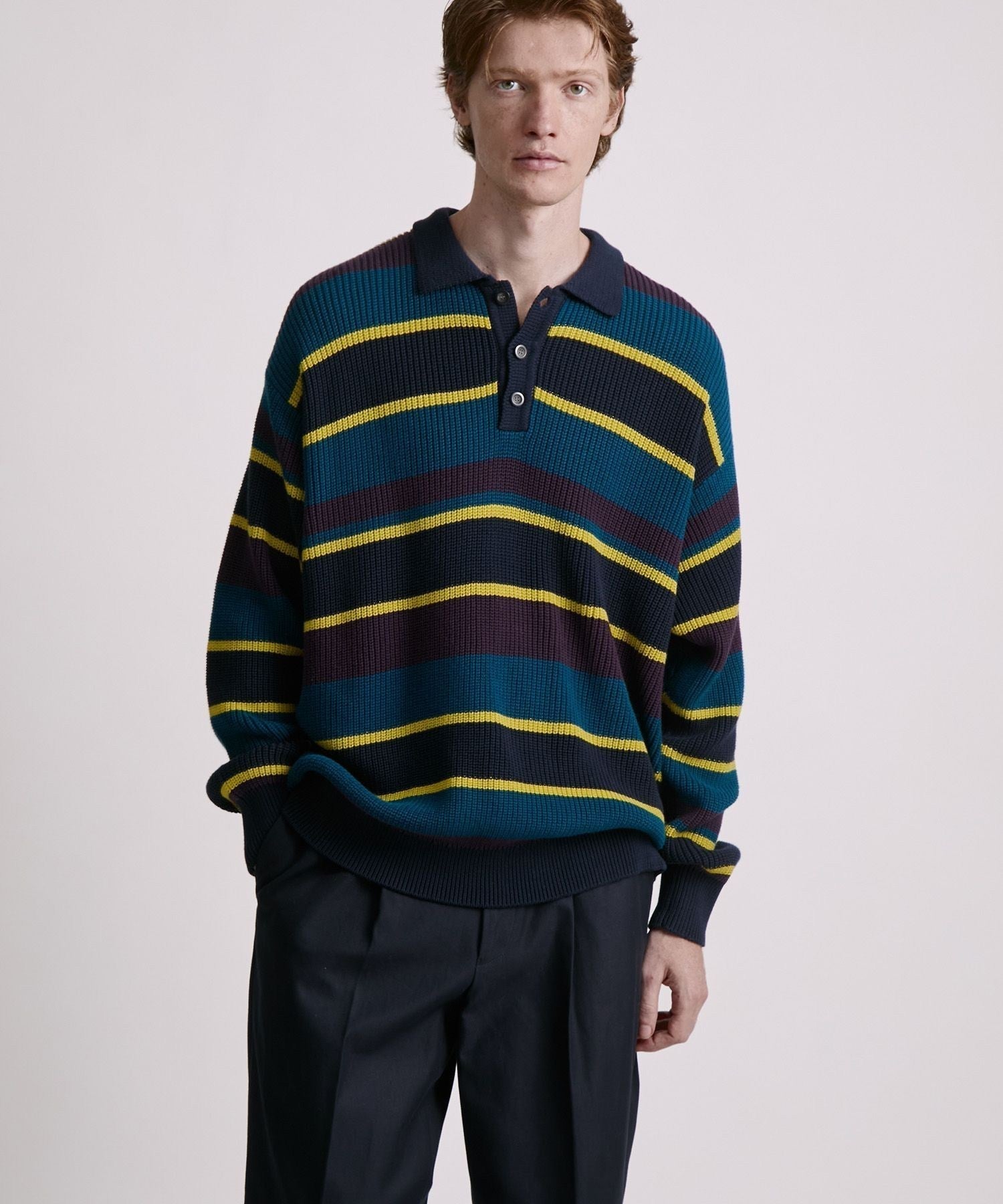 Beauchamp Multi Stripe Polo Sweater