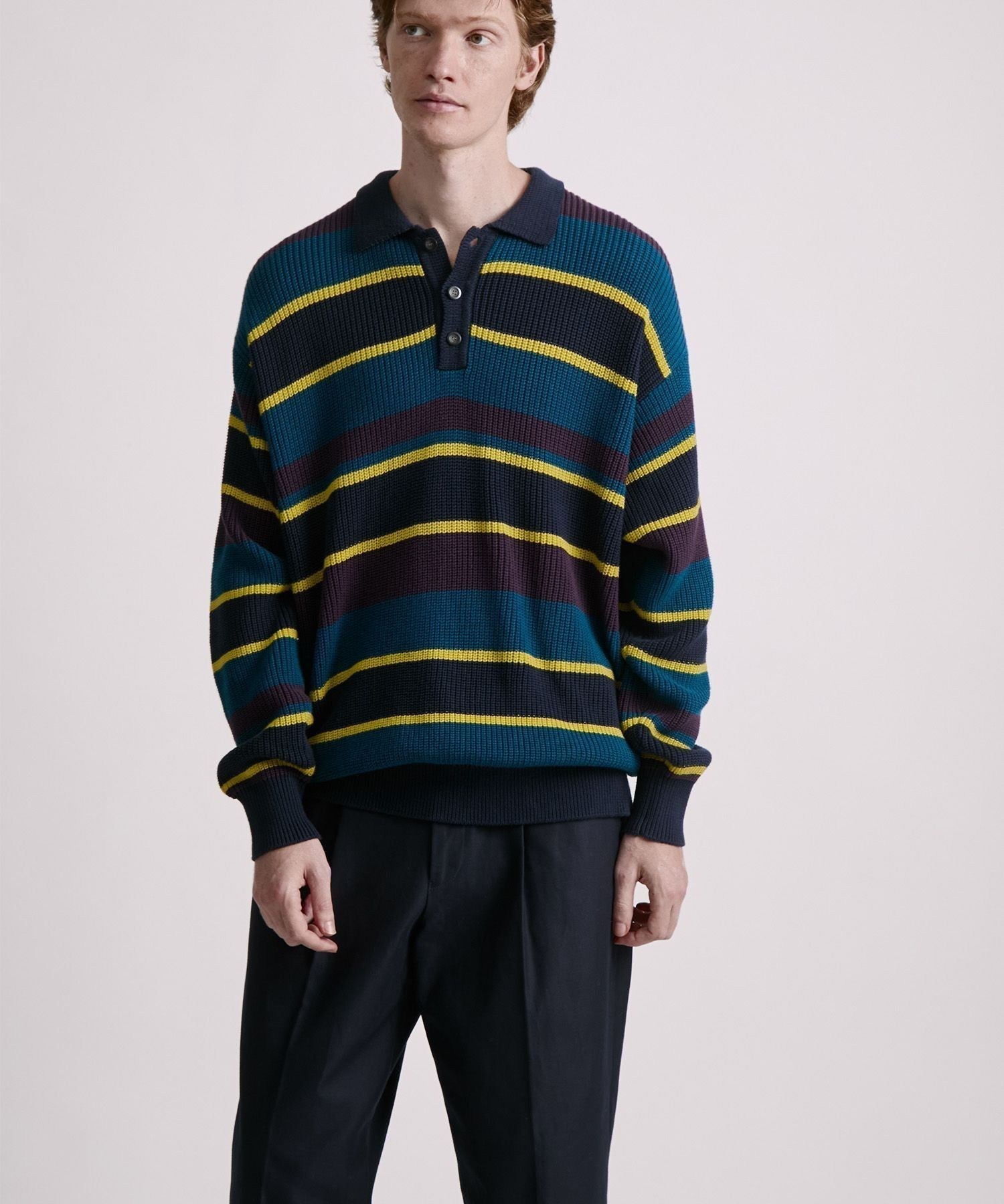 Beauchamp Multi Stripe Polo Sweater