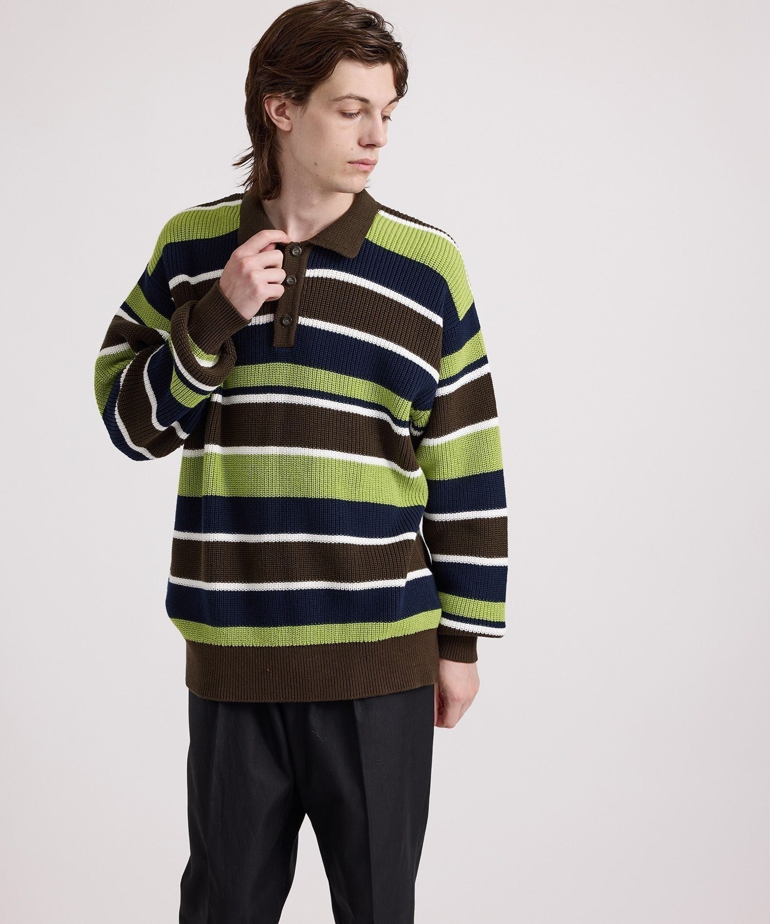 Beauchamp Multi Stripe Polo Sweater