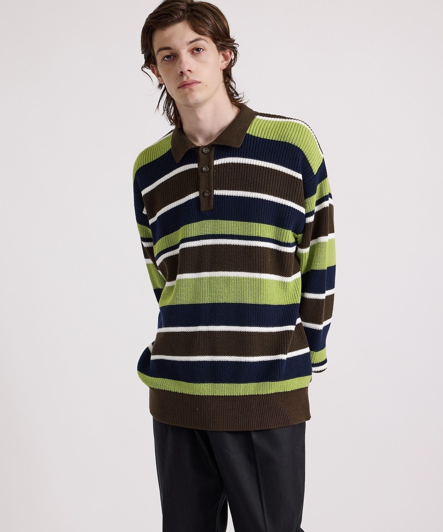 Beauchamp Multi Stripe Polo Sweater