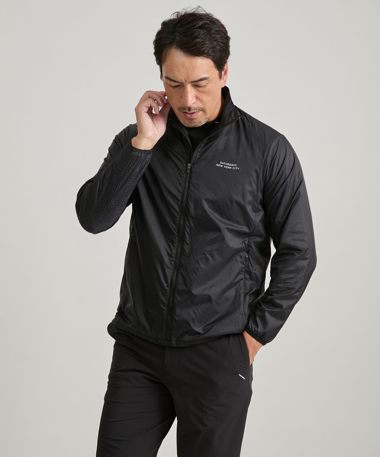 Punching Slash Logo Stretch Blouson