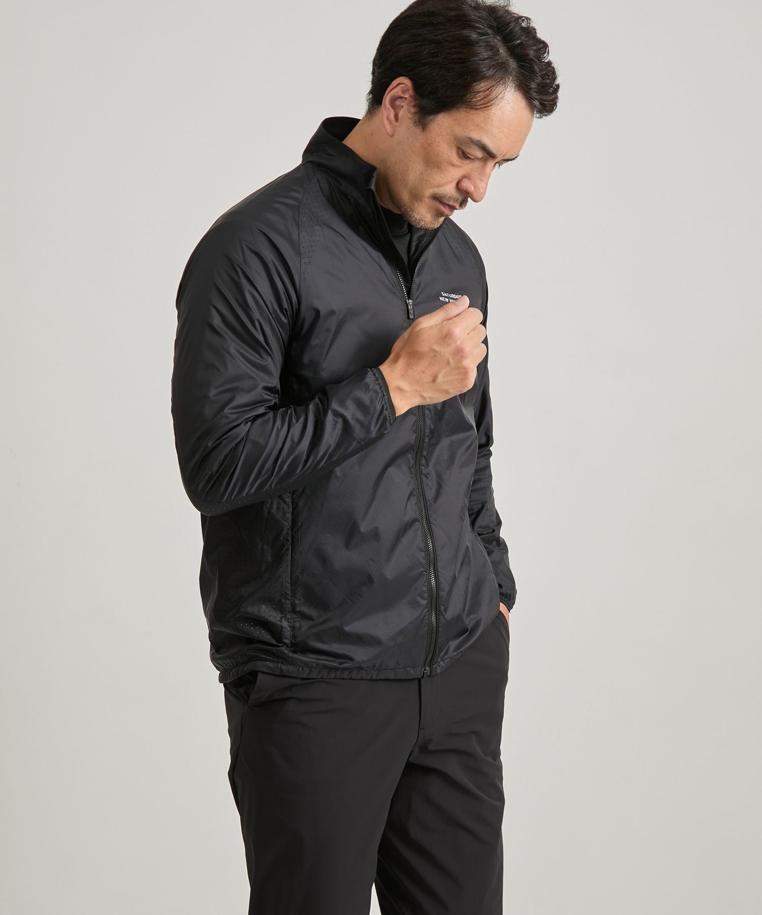 Punching Slash Logo Stretch Blouson