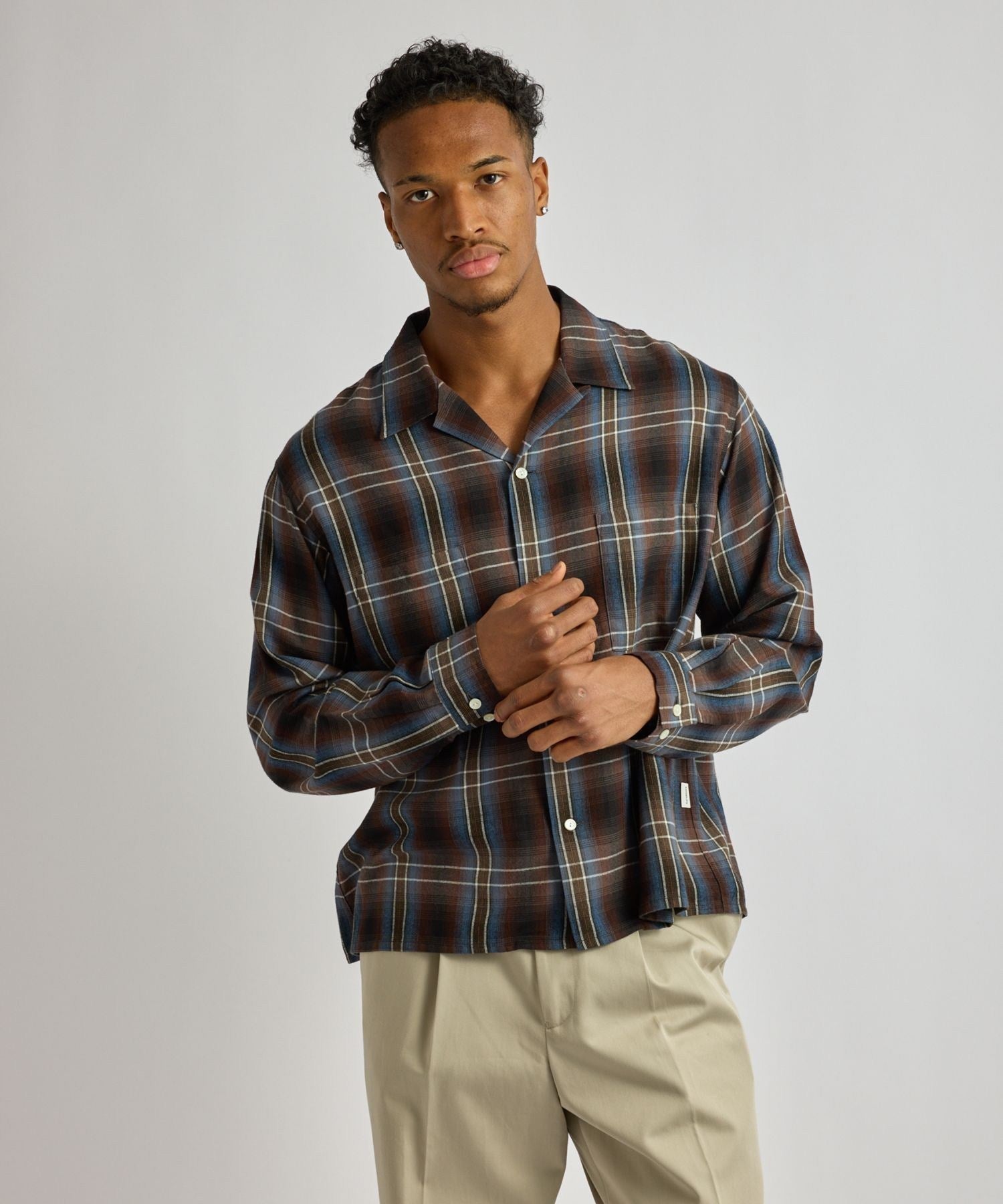 Marco Vintage Check LS Open Collar Shirt