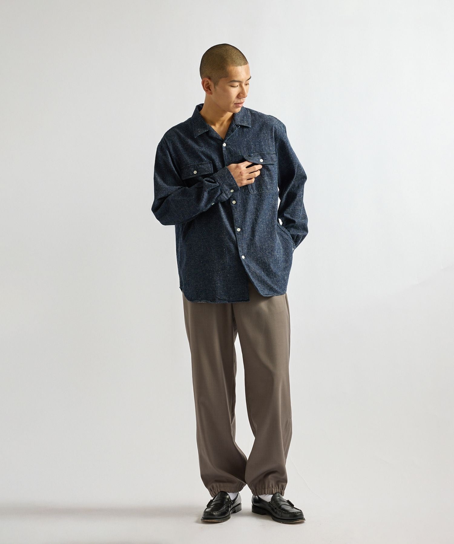 Hanley LS Open Collar Shirt