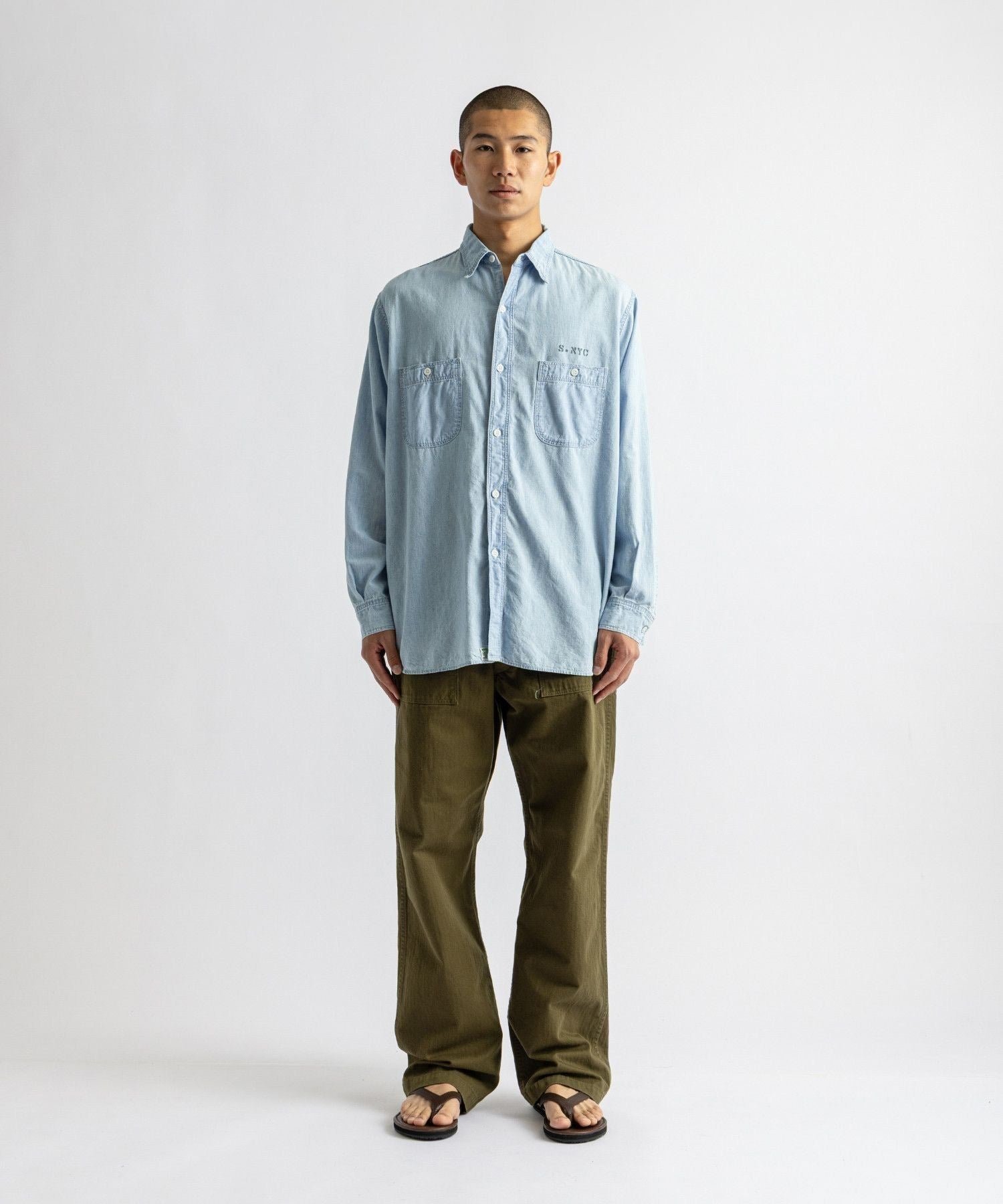 orSlow x Saturdays NYC RELAX FIT CHAMBRAY WORK SHIRT