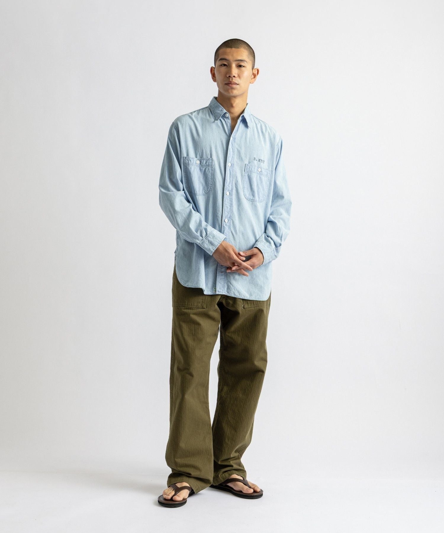 orSlow x Saturdays NYC RELAX FIT CHAMBRAY WORK SHIRT