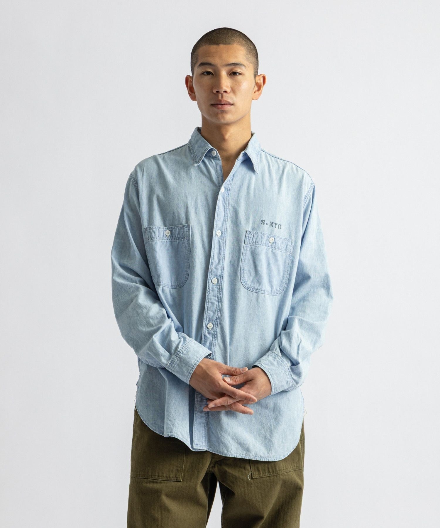 orSlow x Saturdays NYC RELAX FIT CHAMBRAY WORK SHIRT