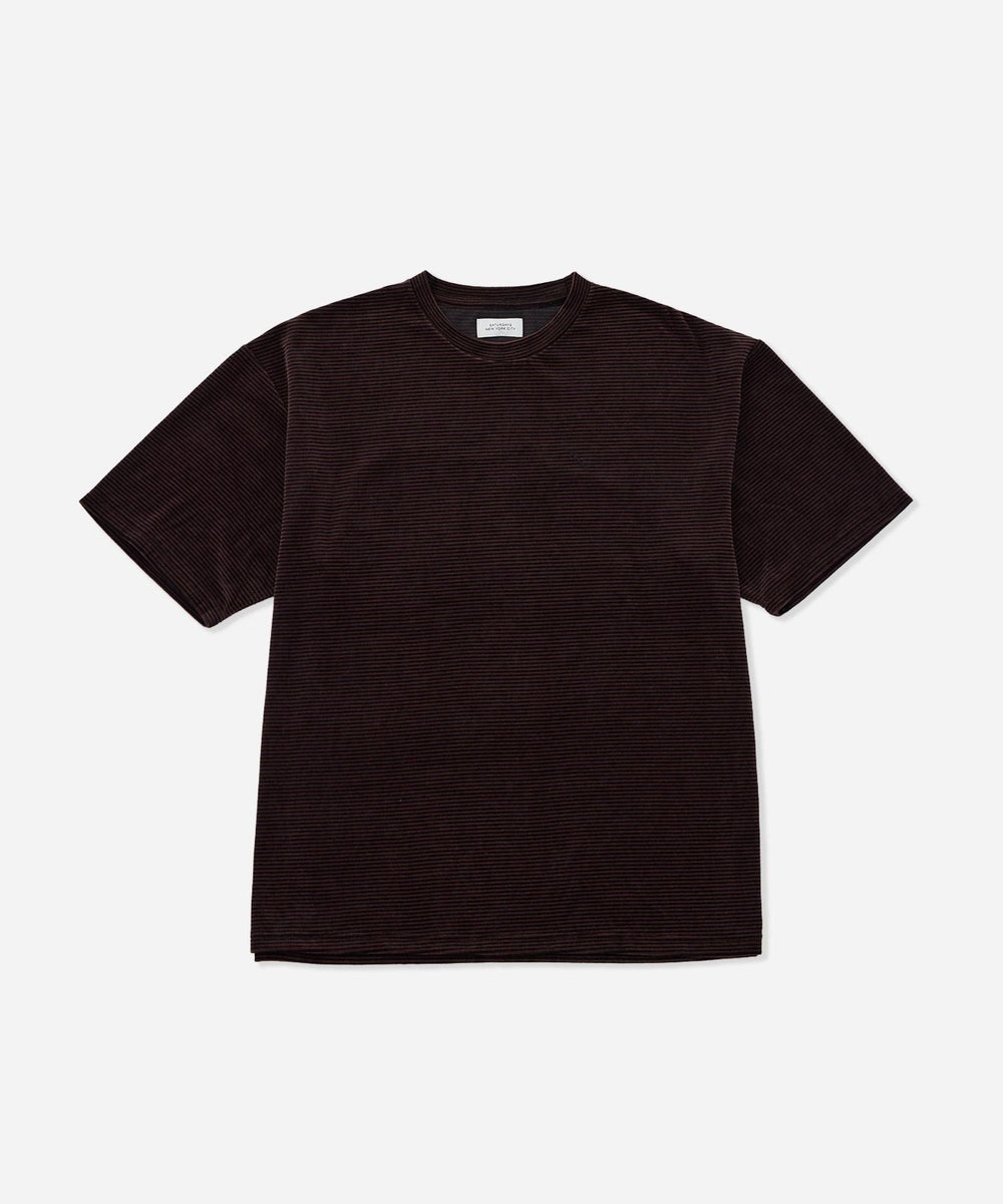 Velour Stripe Relaxed SS T-Shirt | Saturdays NYC Japan