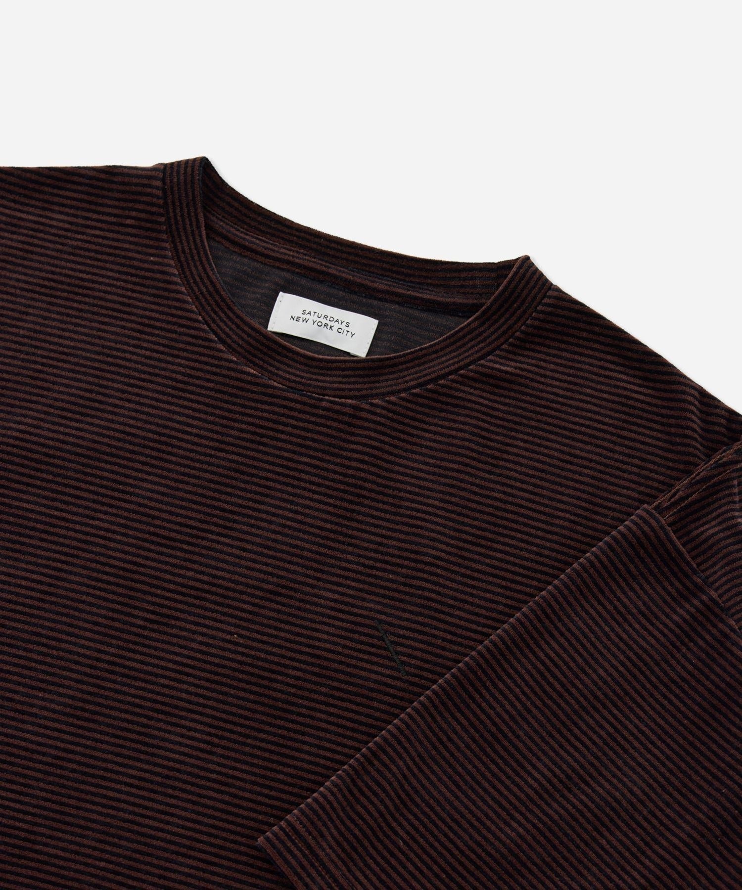 Velour Stripe Relaxed SS T-Shirt