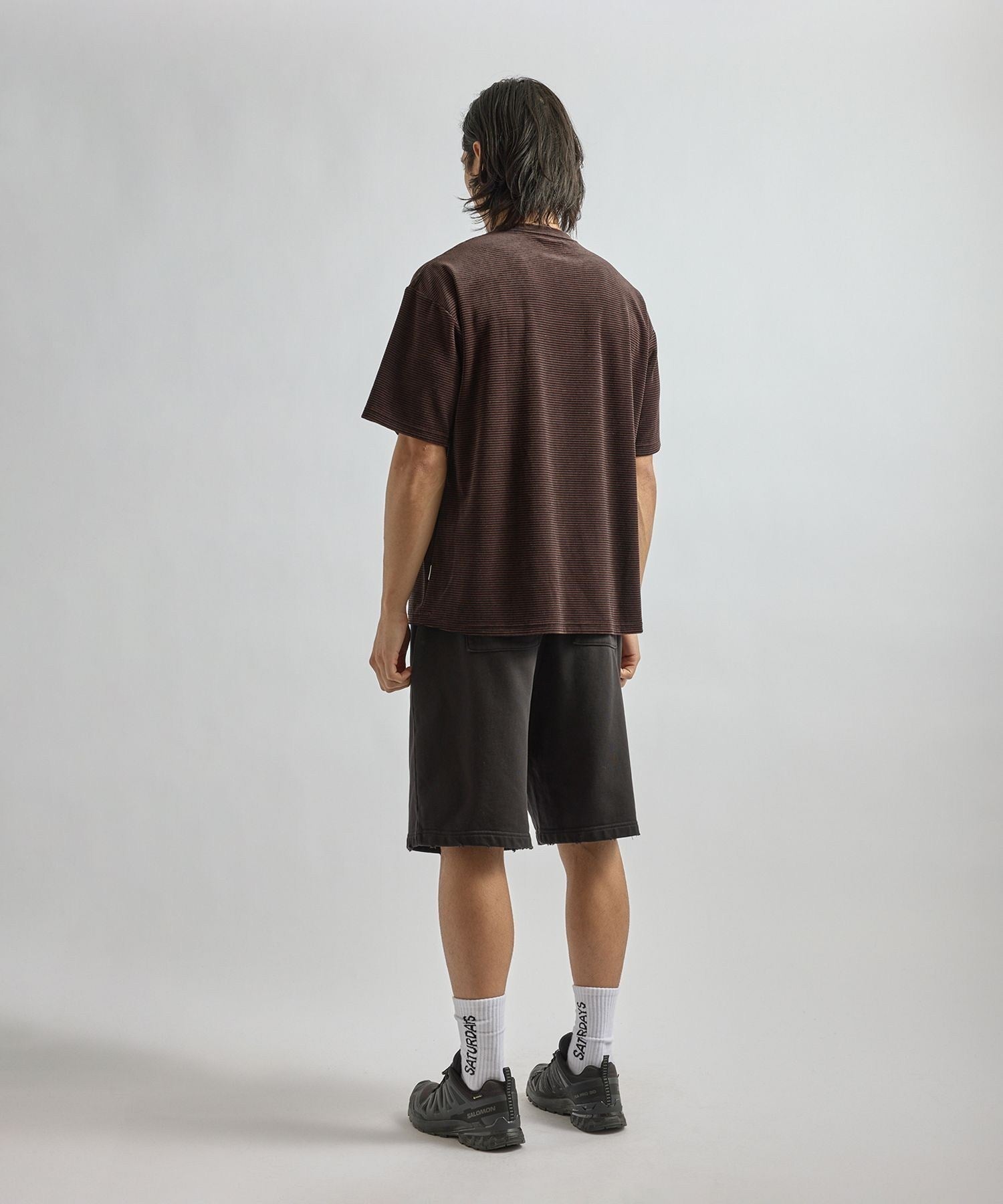 Velour Stripe Relaxed SS T-Shirt