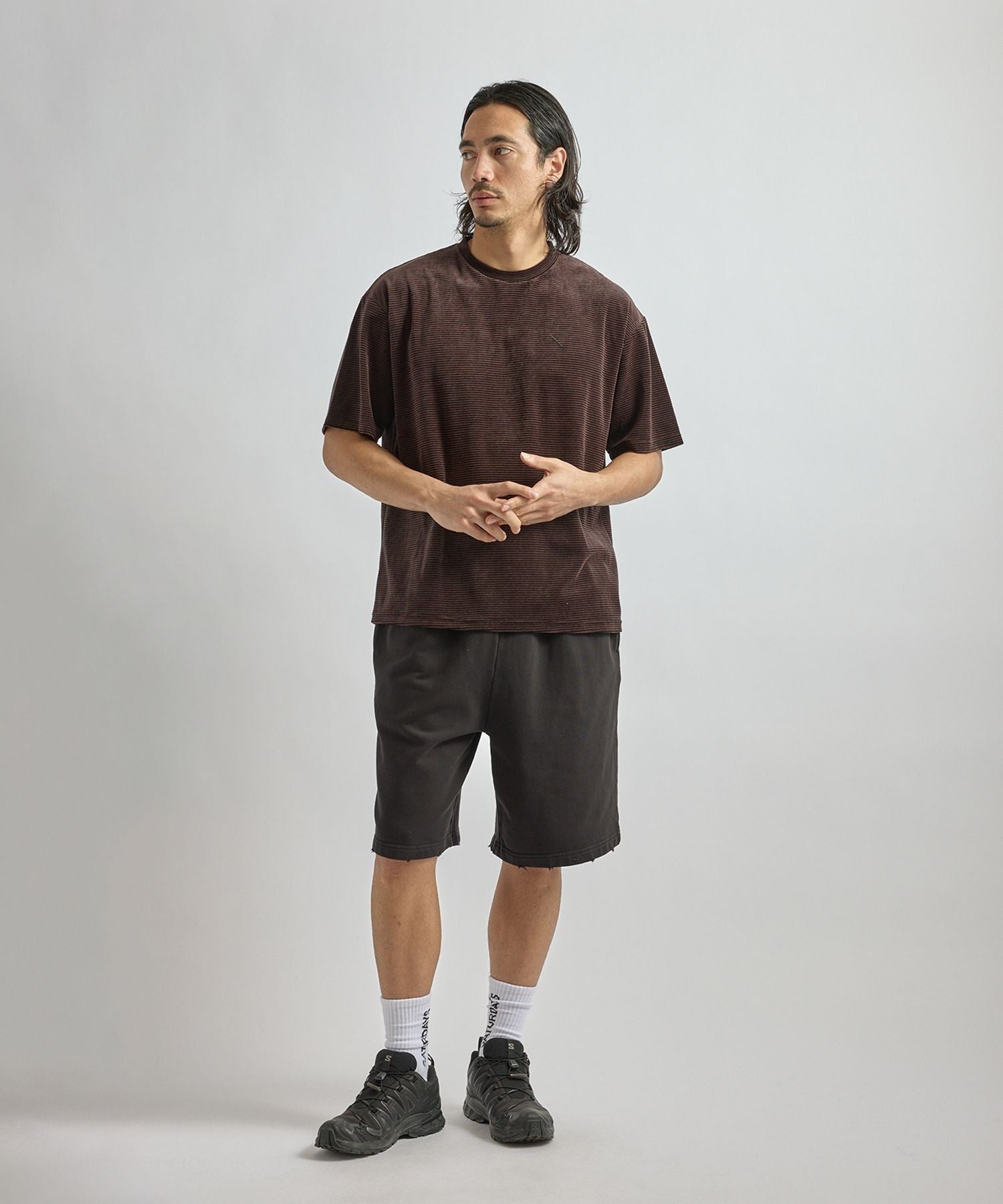 Velour Stripe Relaxed SS T-Shirt