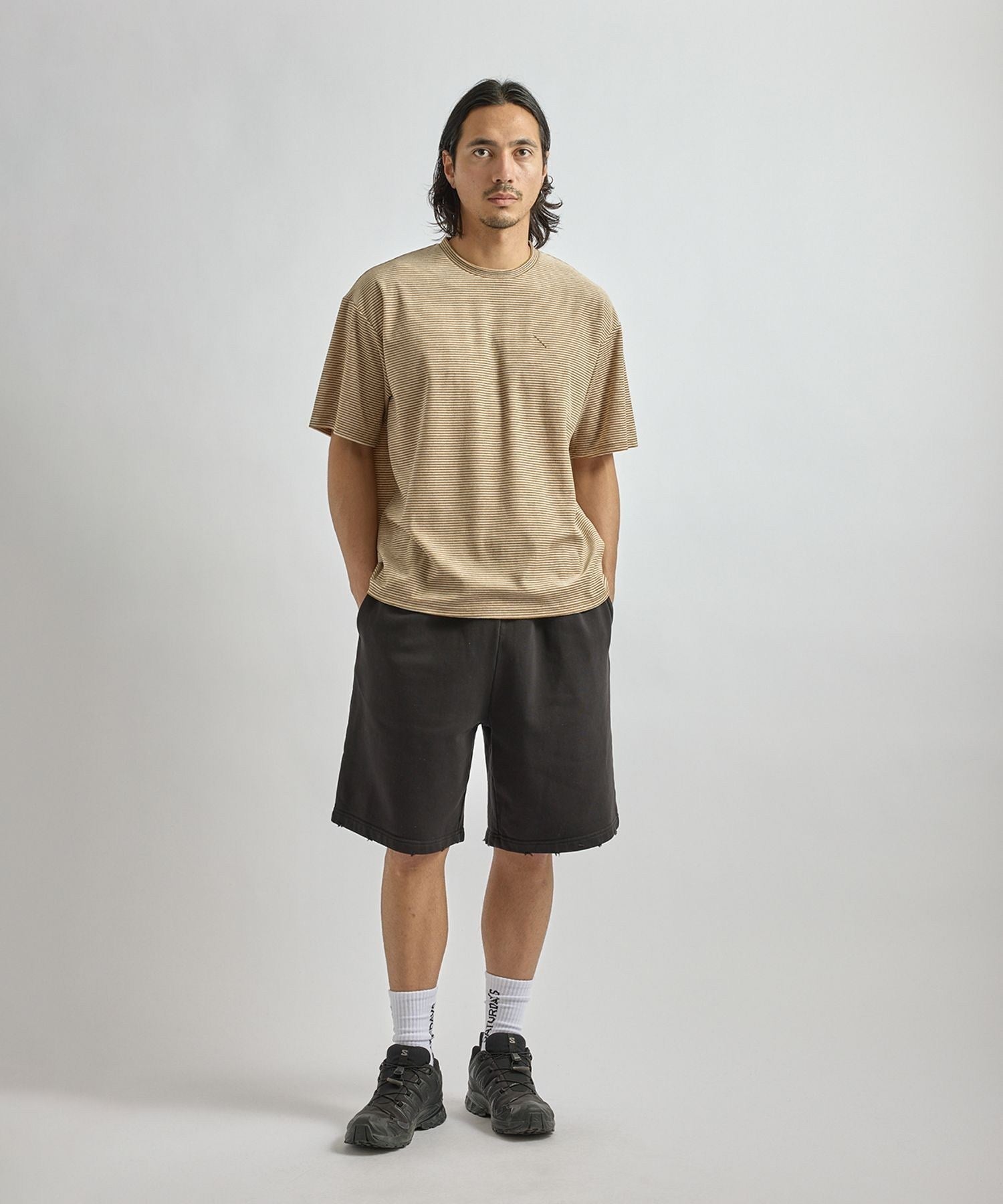 Velour Stripe Relaxed SS T-Shirt