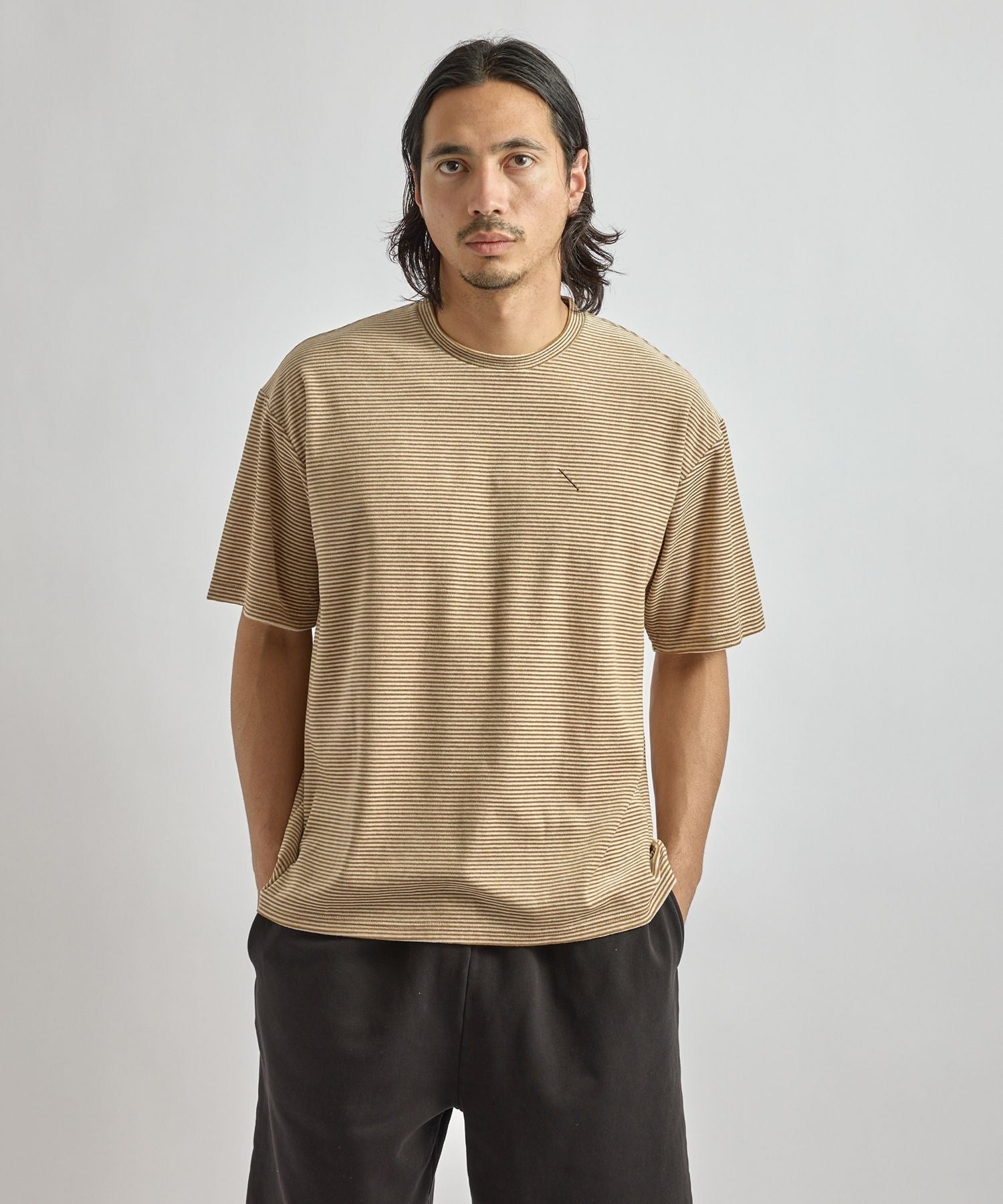 Velour Stripe Relaxed SS T-Shirt