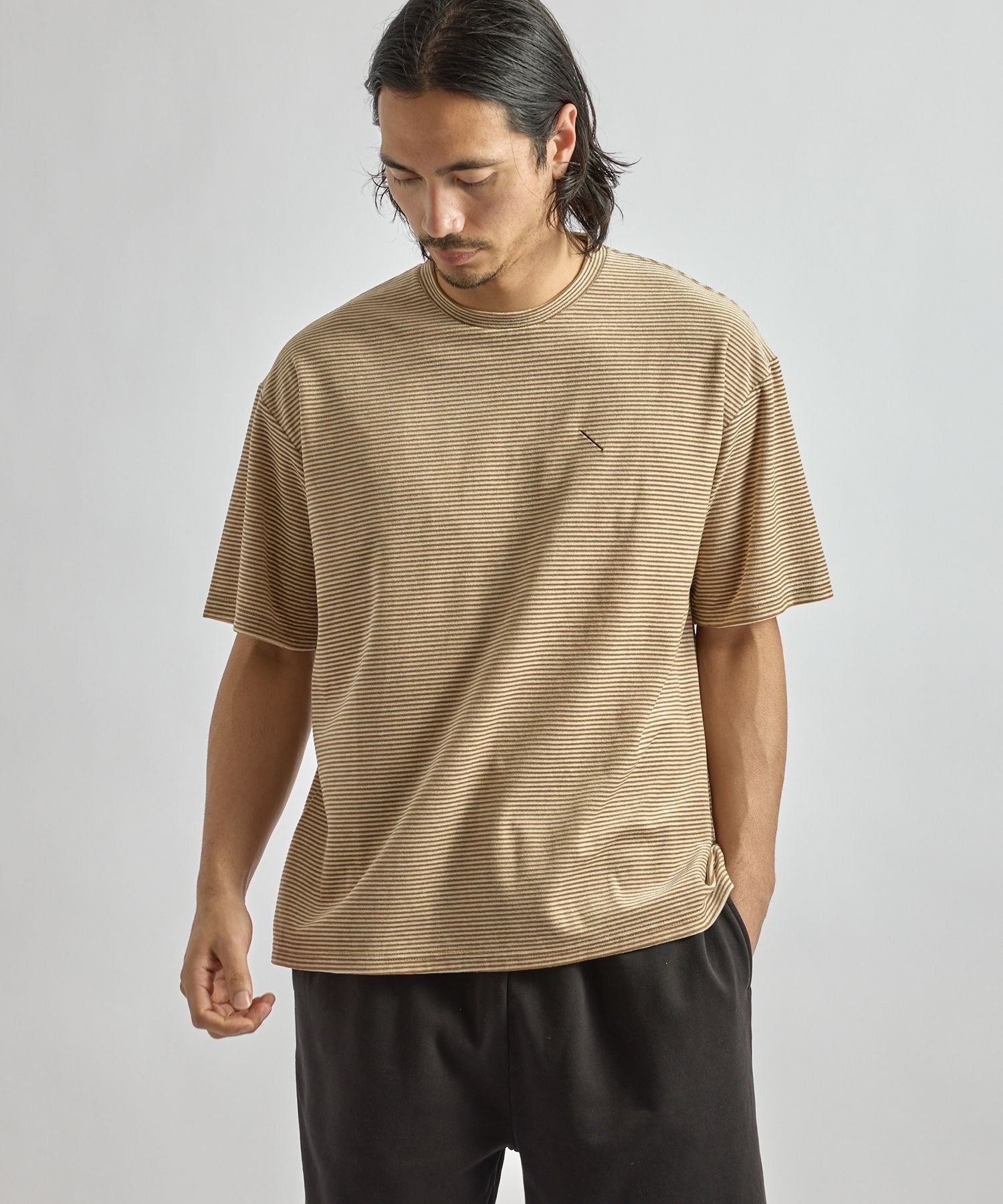Velour Stripe Relaxed SS T-Shirt