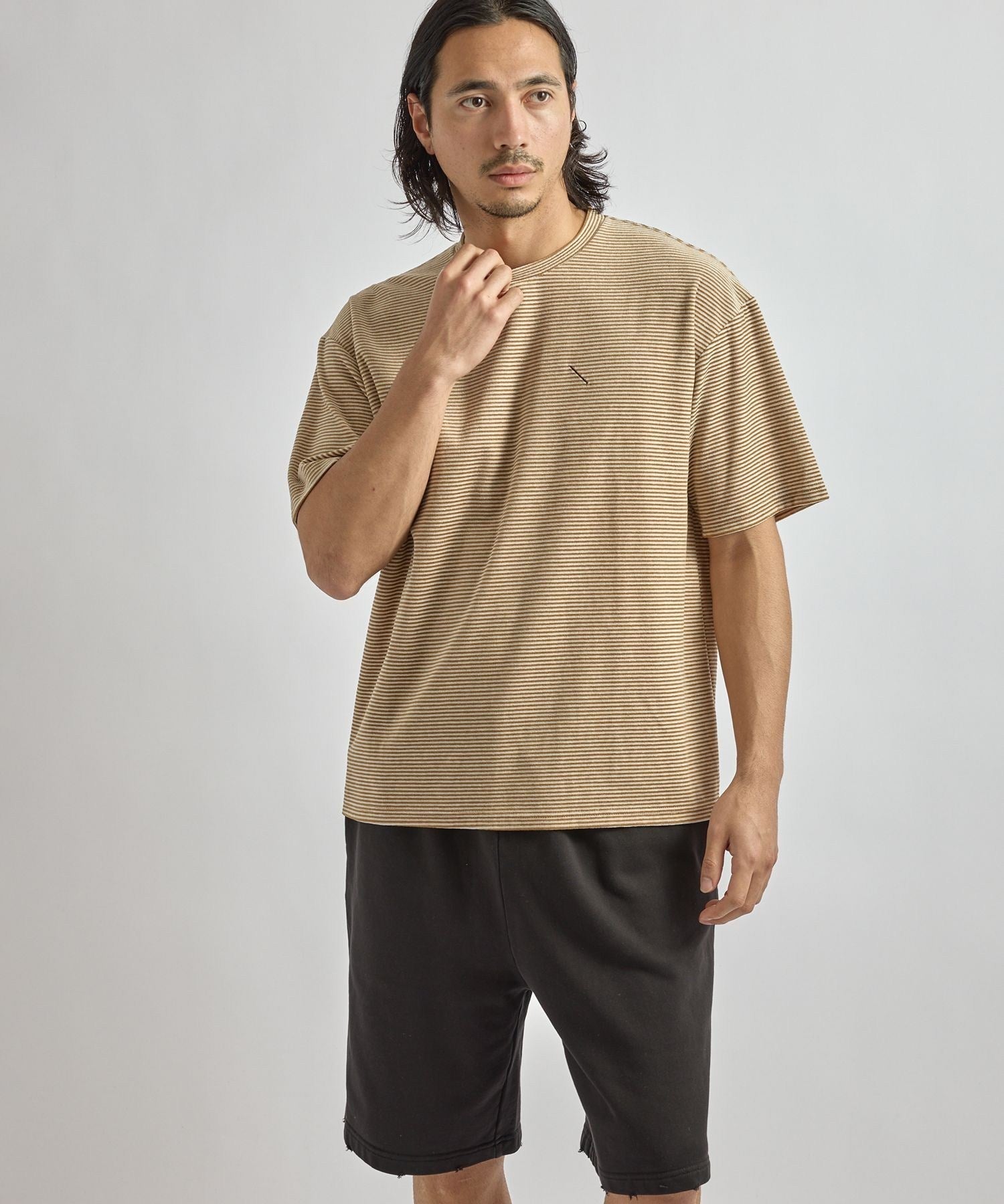 Velour Stripe Relaxed SS T-Shirt