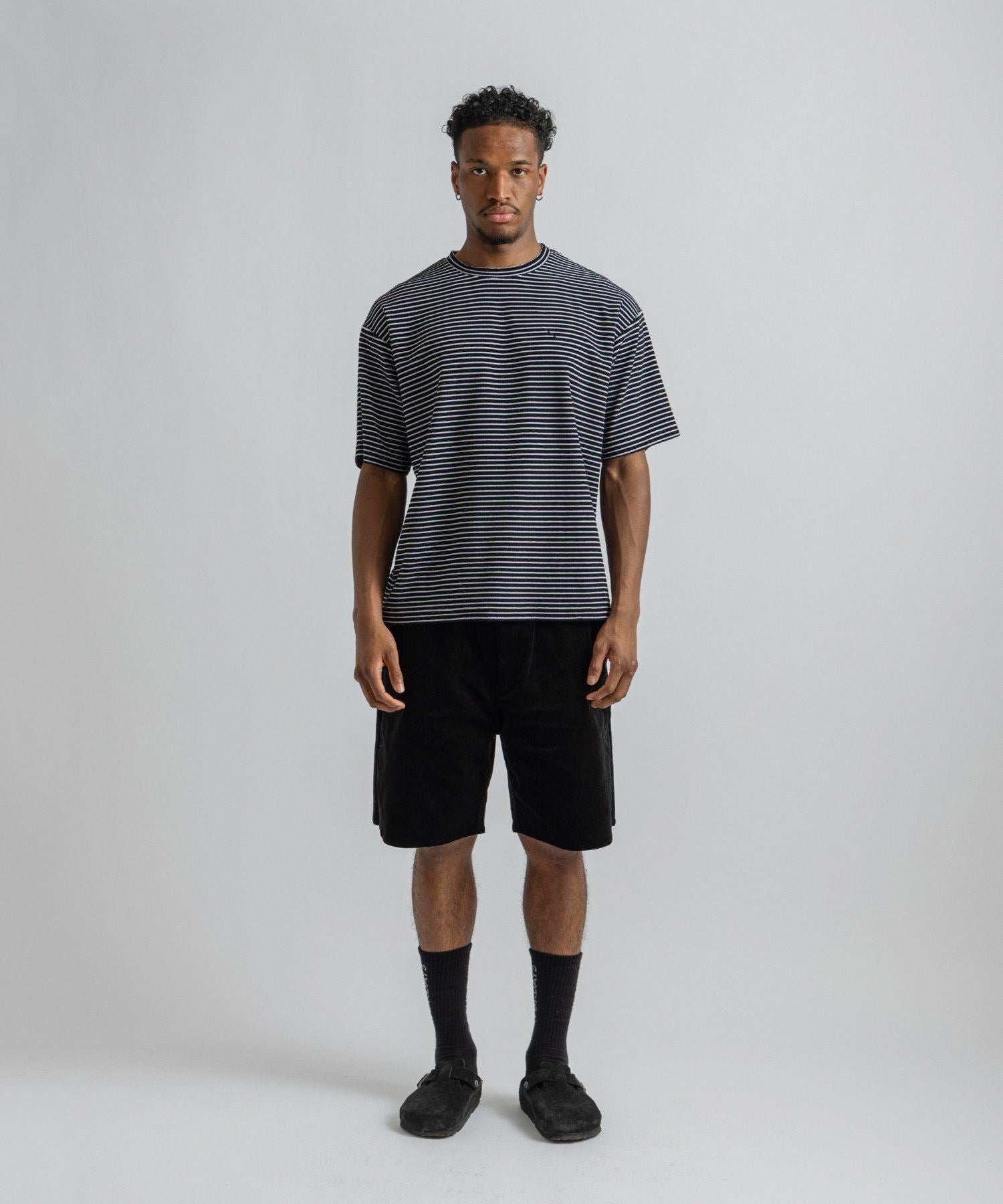 Brandon Striped Pile Relaxed SS Tee