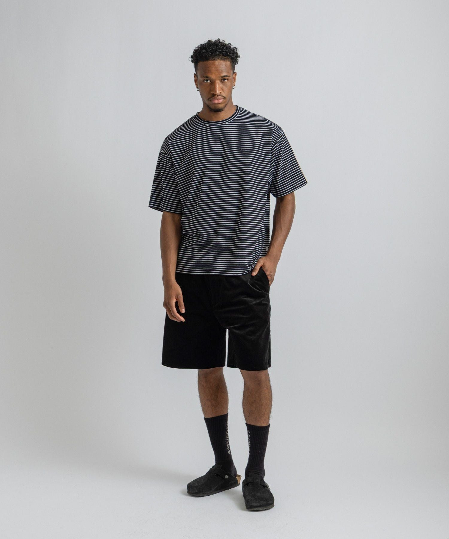 Brandon Striped Pile Relaxed SS Tee