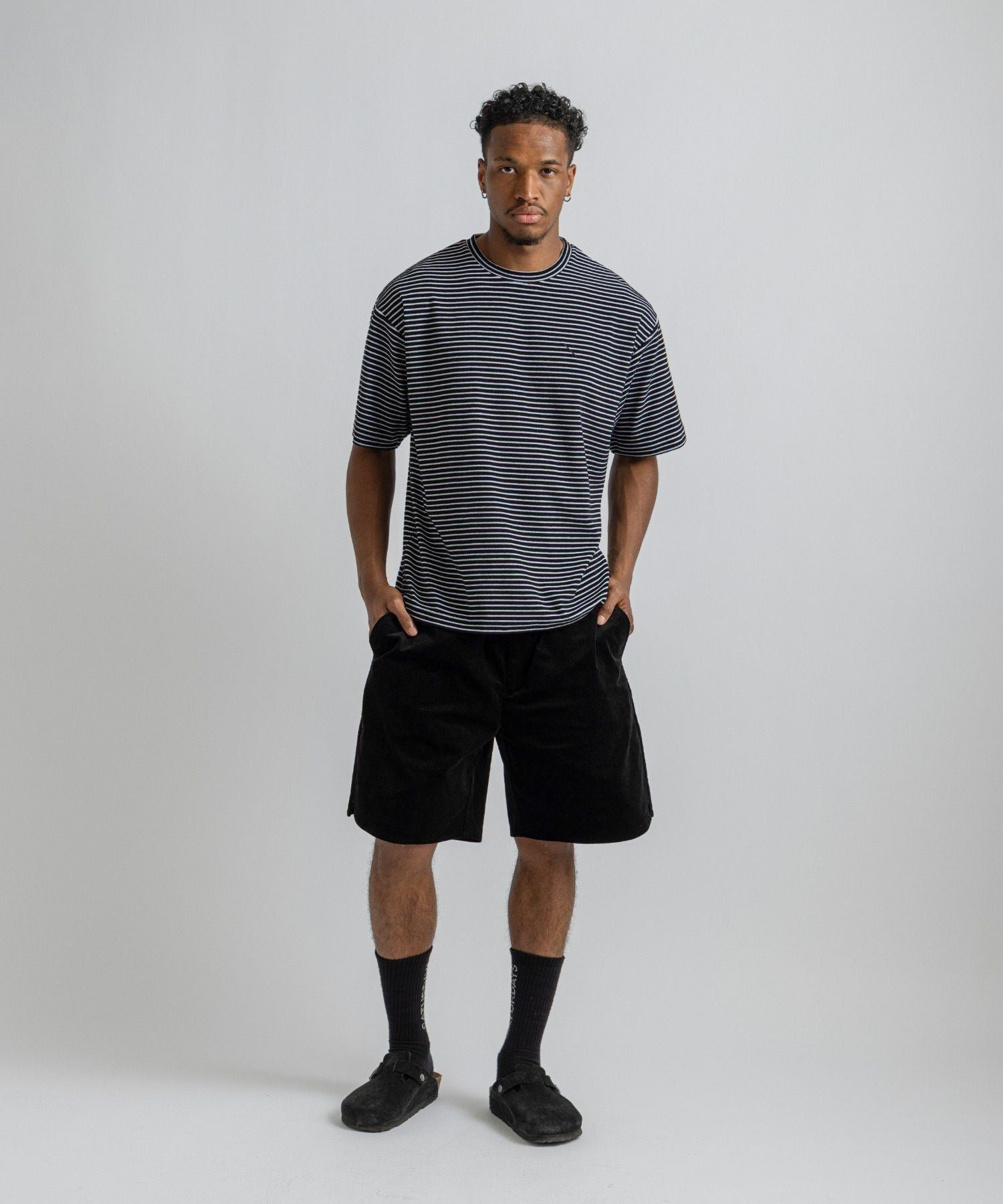 Brandon Striped Pile Relaxed SS Tee
