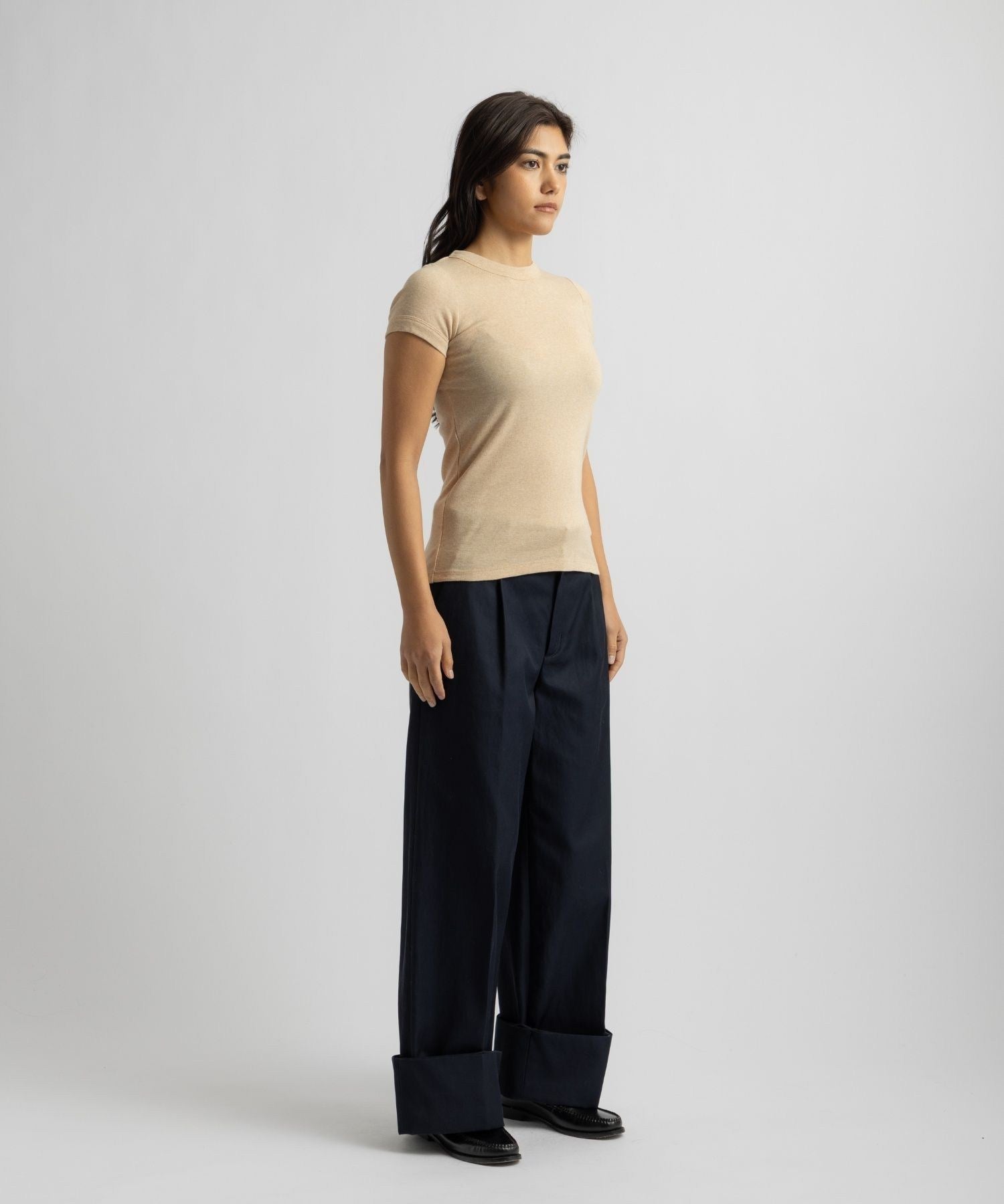 Naomi Ribbed Tee | WOMEN