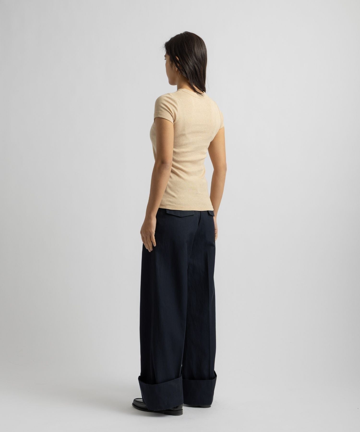 Naomi Ribbed Tee | WOMEN