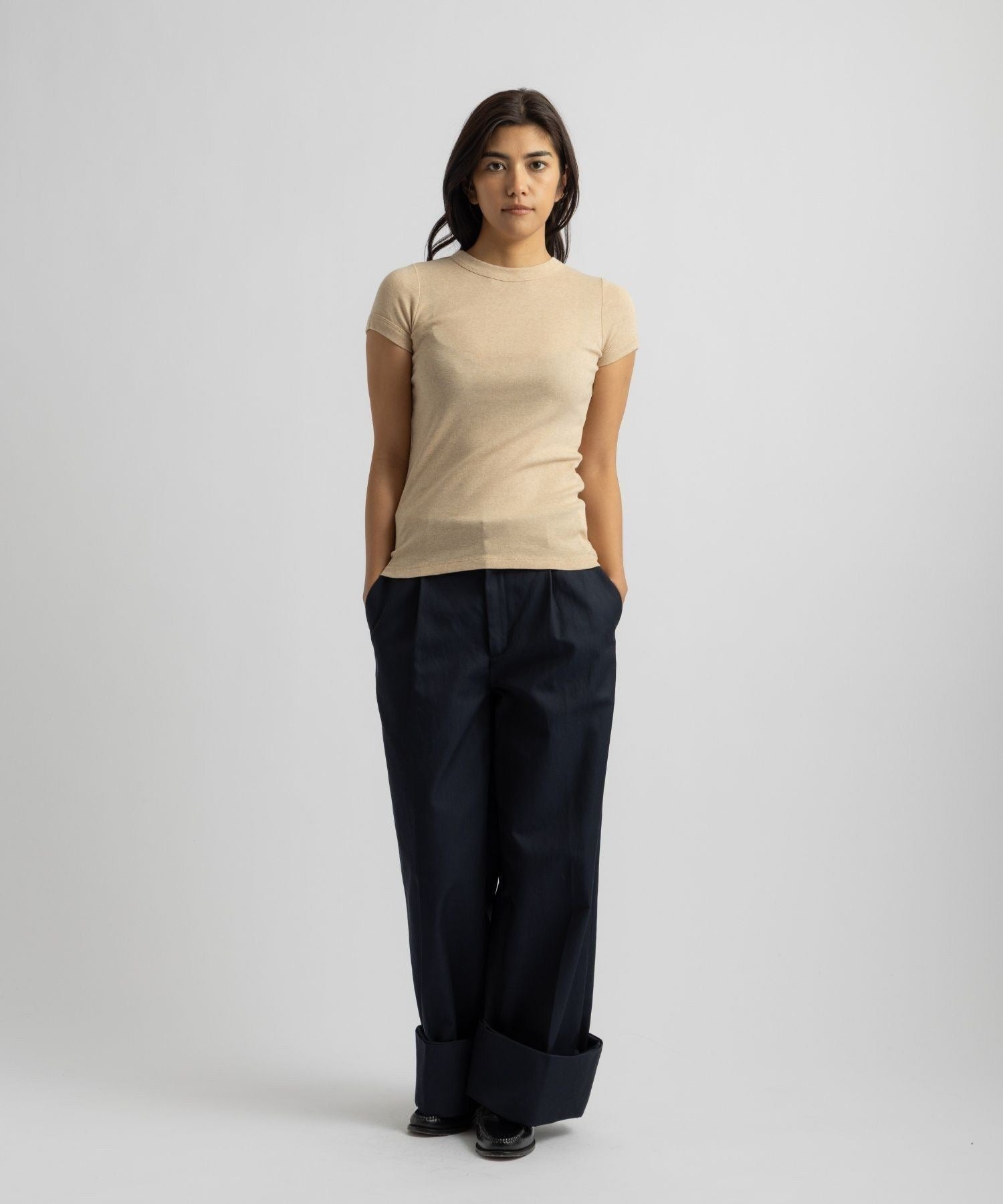 Naomi Ribbed Tee | WOMEN