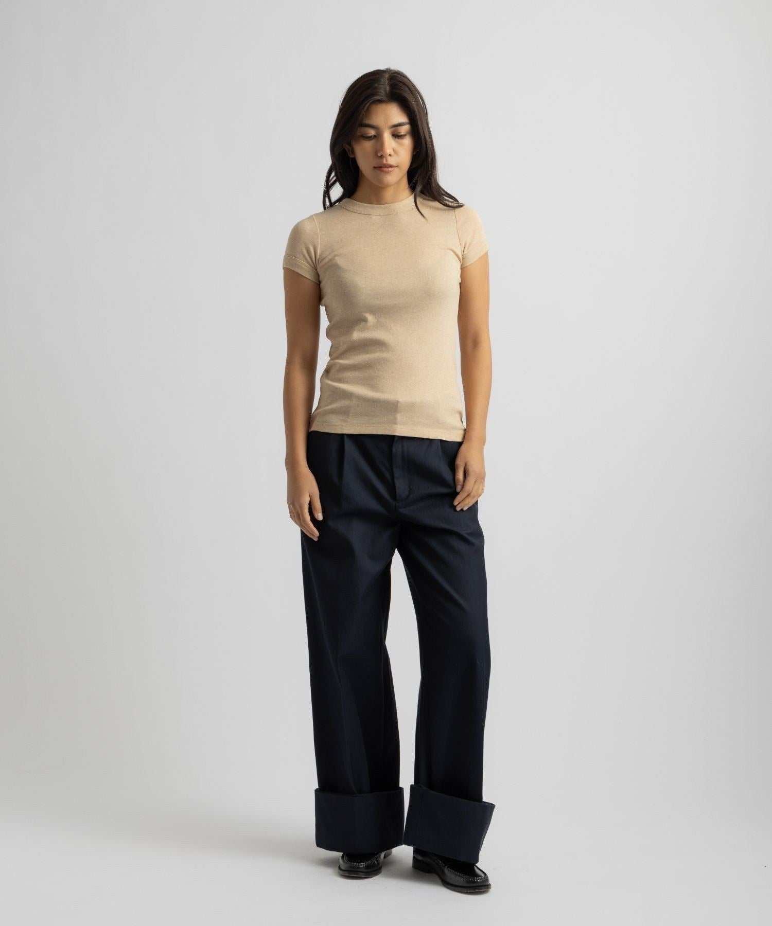 Naomi Ribbed Tee | WOMEN